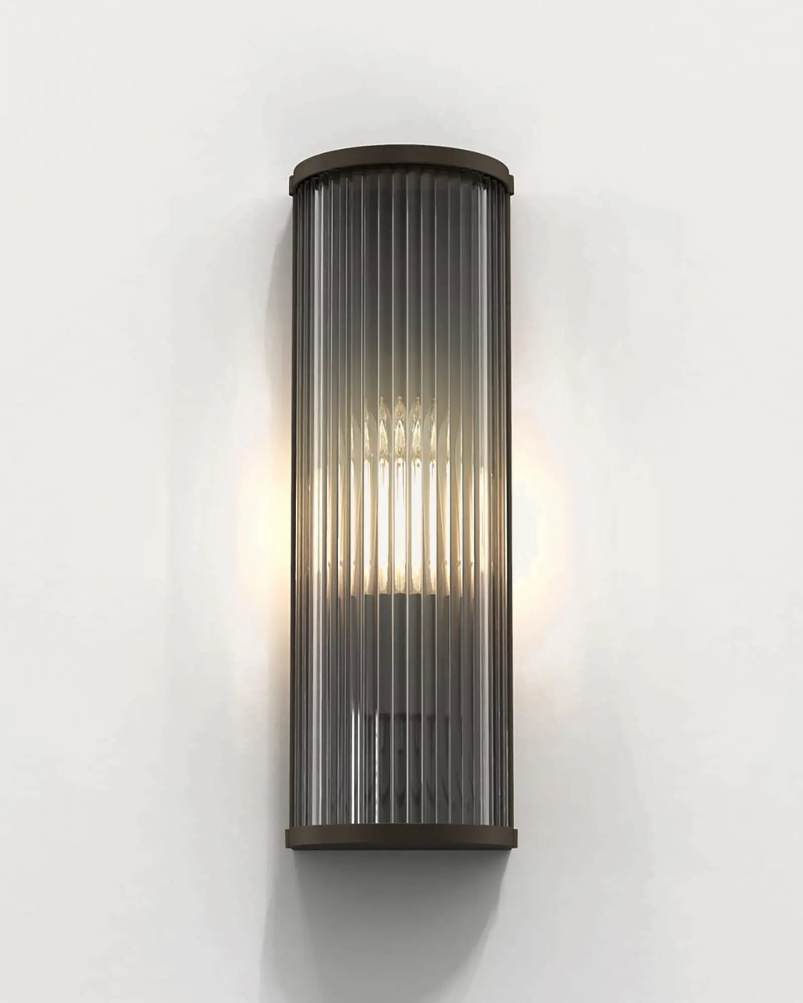 Avignon square wall light in small round bronze