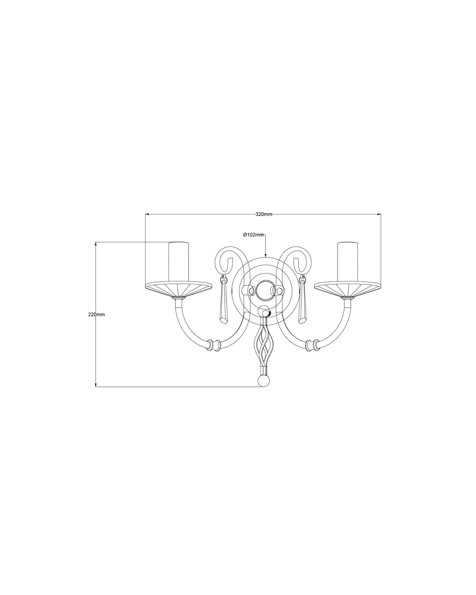 Aegean 2lt Wall Light