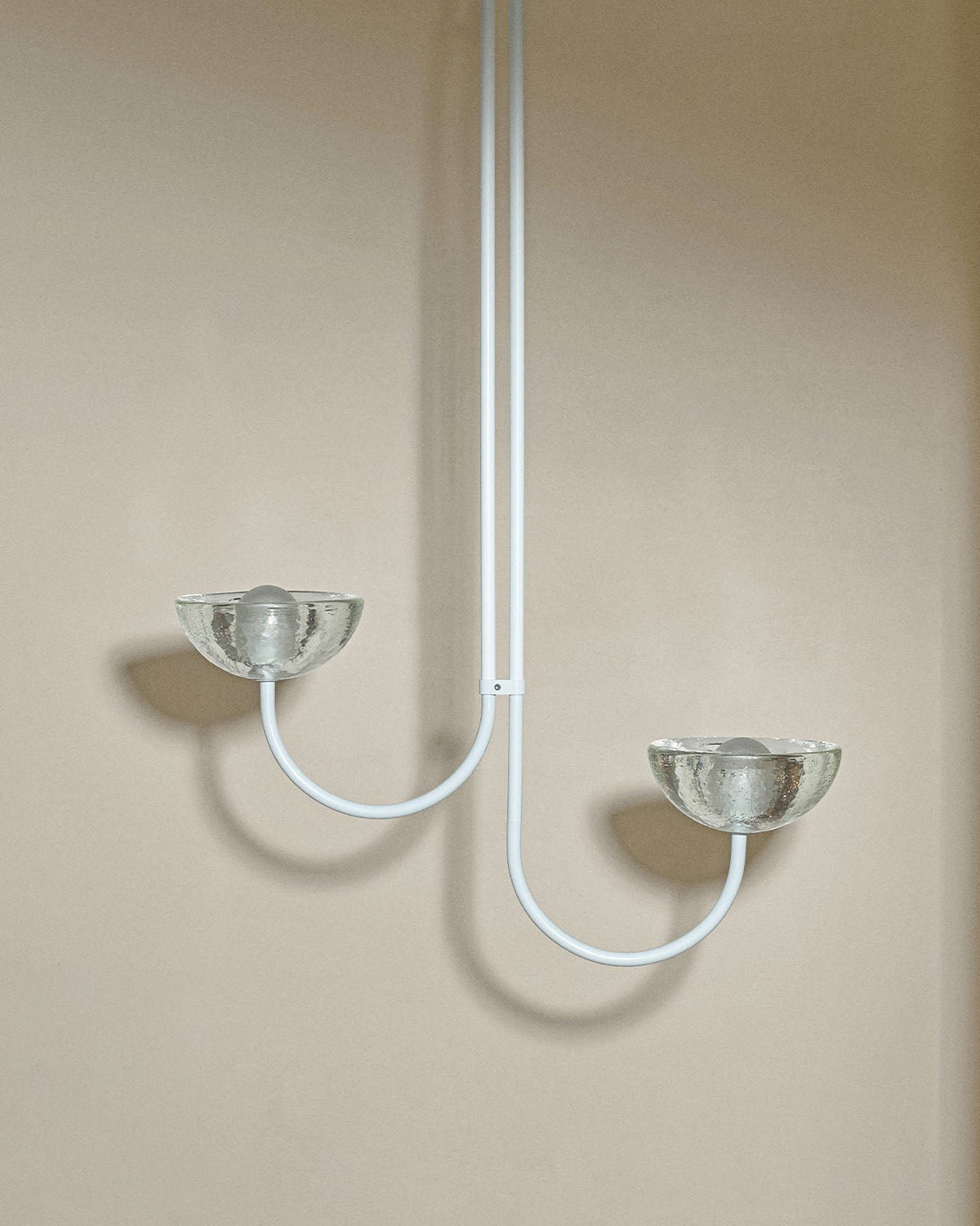Aurelia Double Offset Pendant Light, Cast Glass