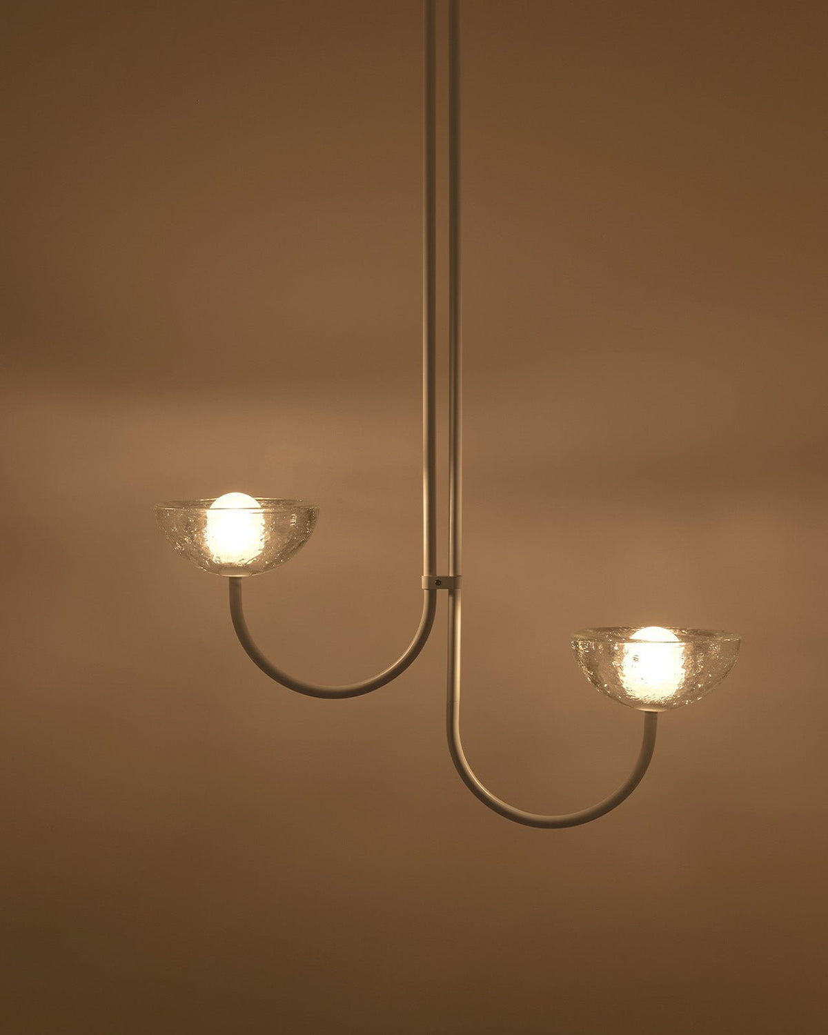 Aurelia Double Offset Pendant Light, Cast Glass