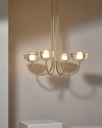 Aurelia Quad Chandelier, Cast Glass