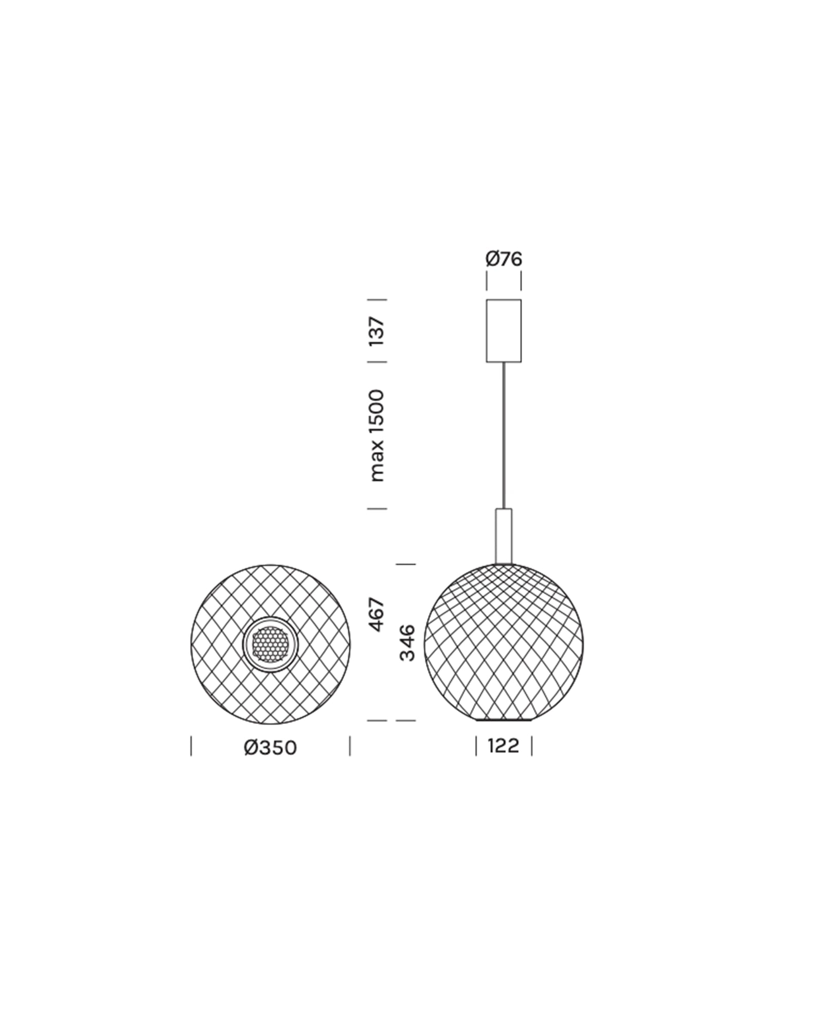 Beam Stick Balloton 350 Pendant Light