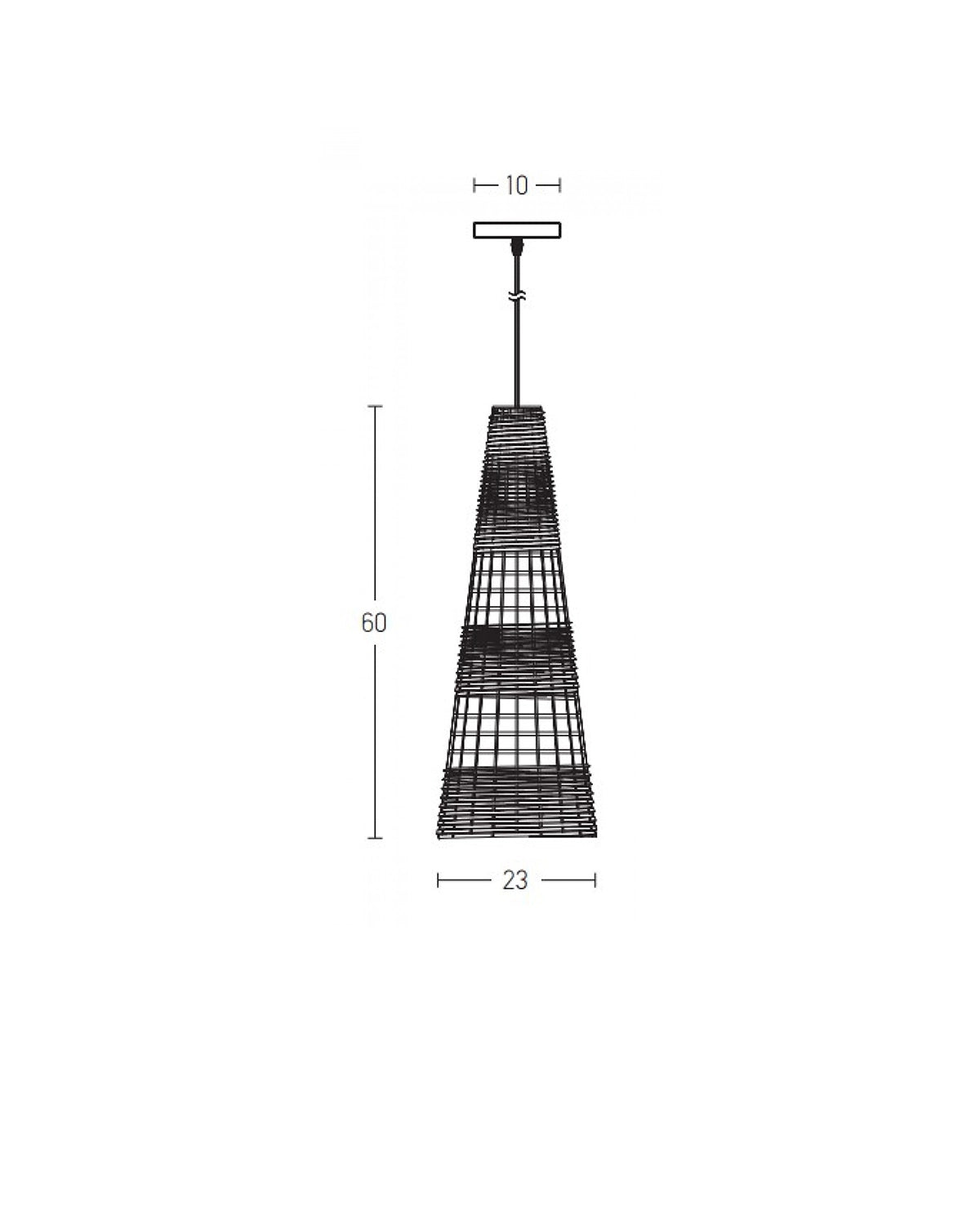 Bamboo Pendant Light - Tapered Cone