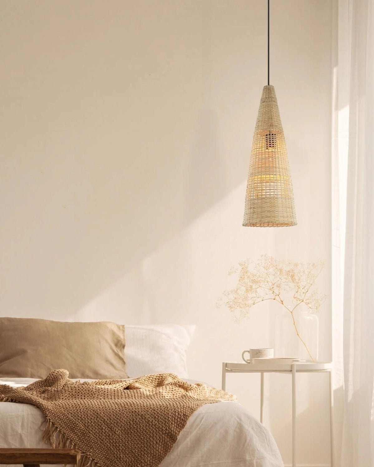 Bamboo Pendant Light - Tapered Cone