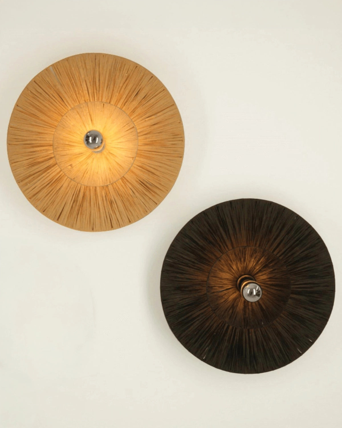 Black Rattan Wall Light