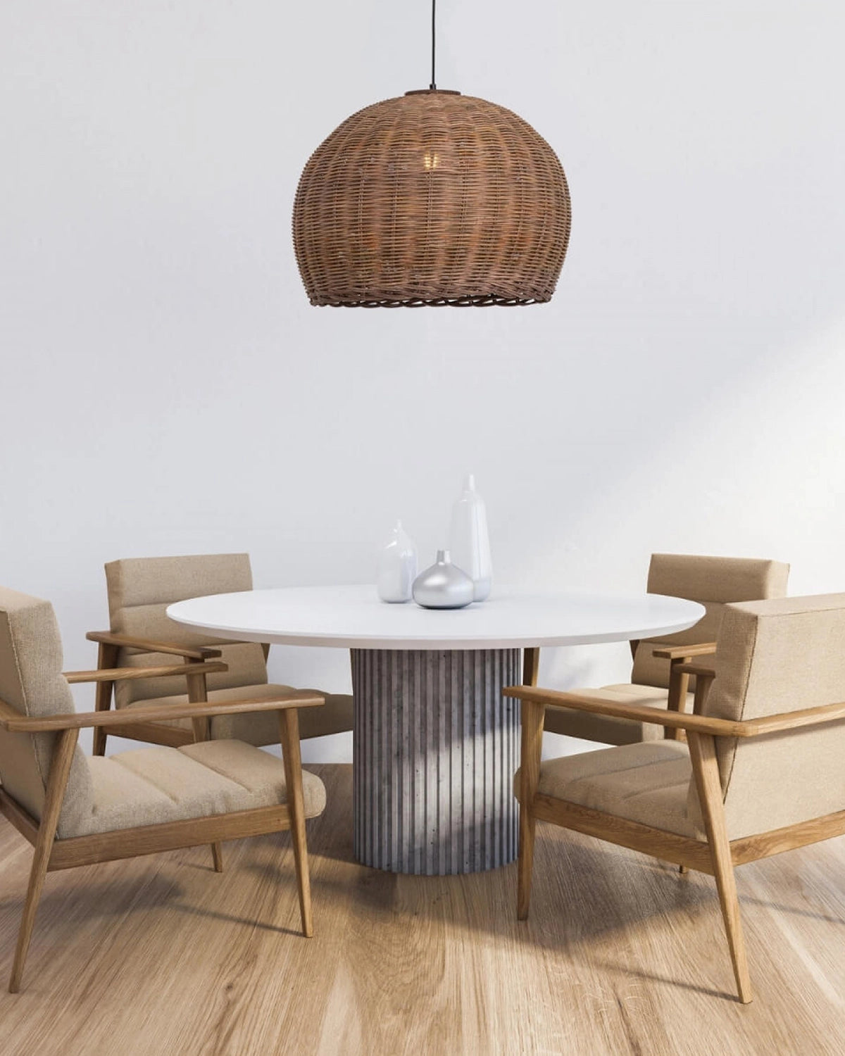 Brown Bamboo Pendant Light