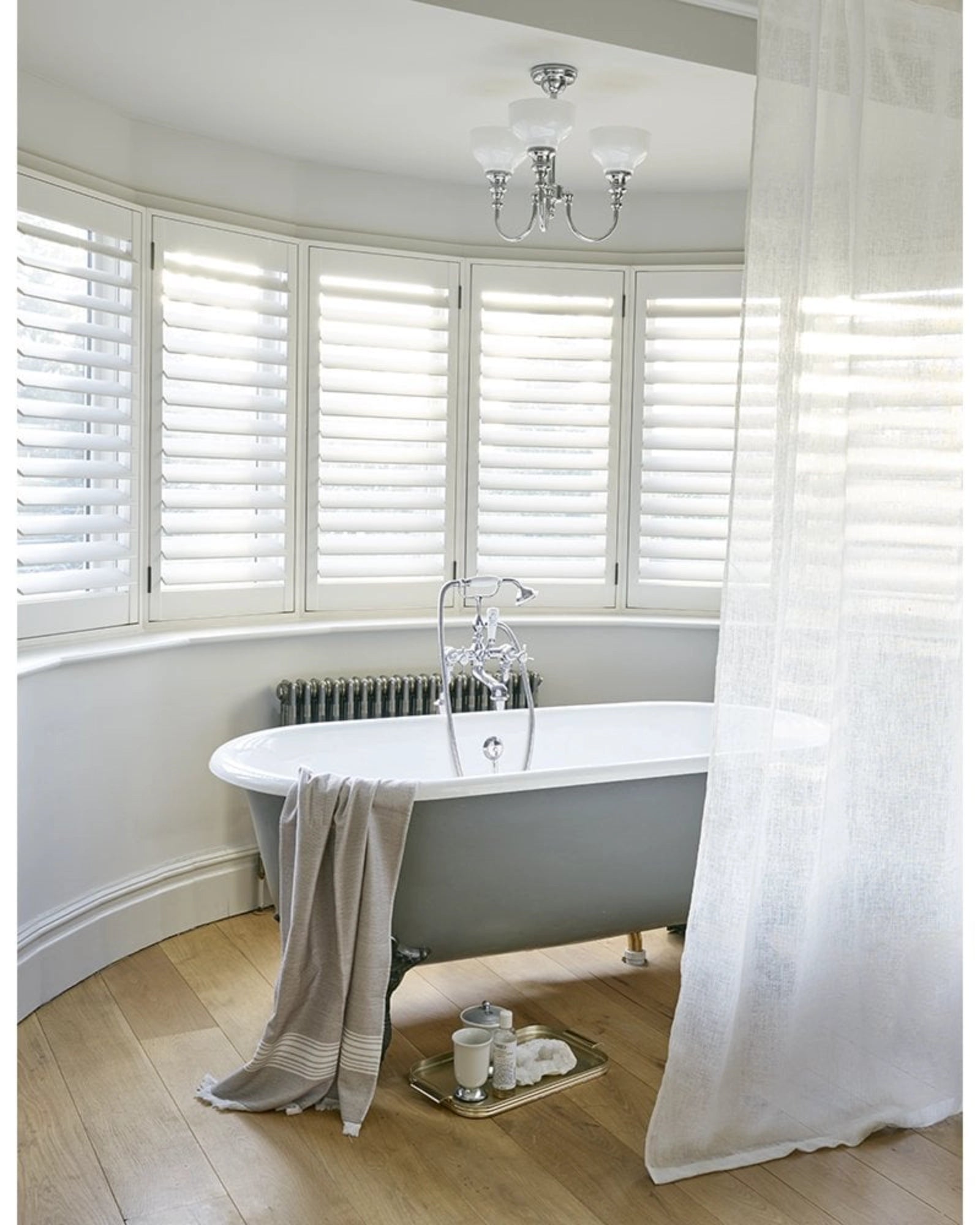 Cheadle Ceiling Light by Elstead featured in a traditional bathroom | Nook Collections