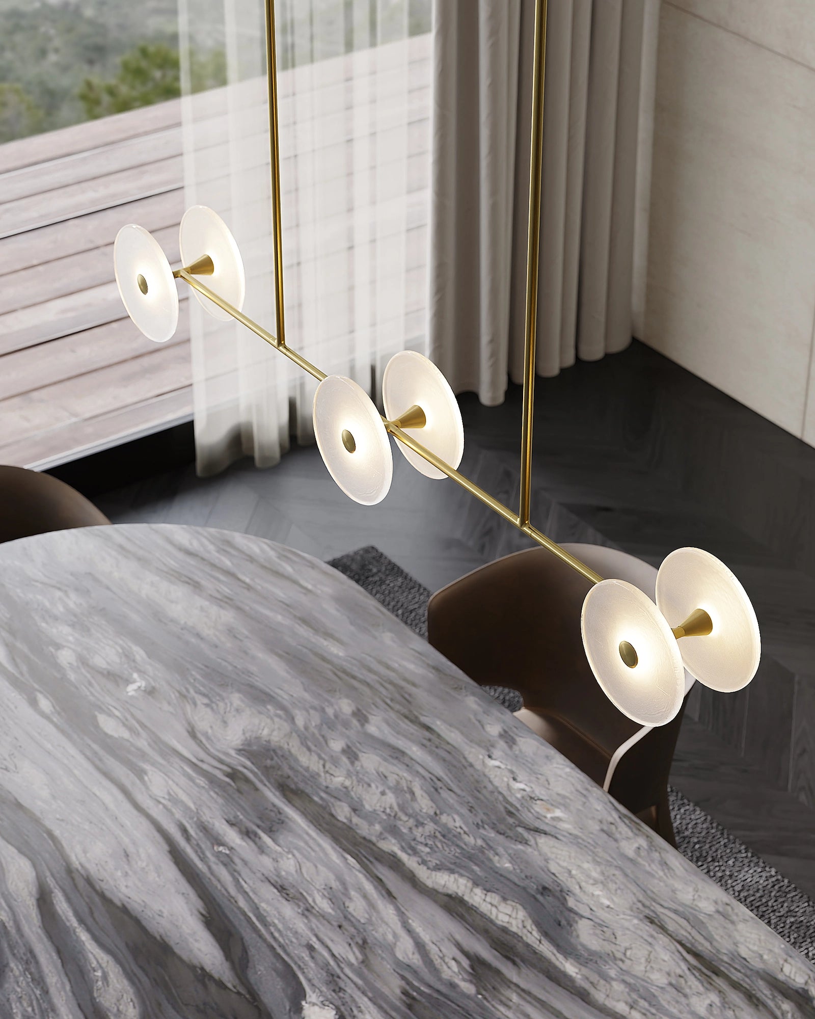 Coral Linear Rod Pendant Light