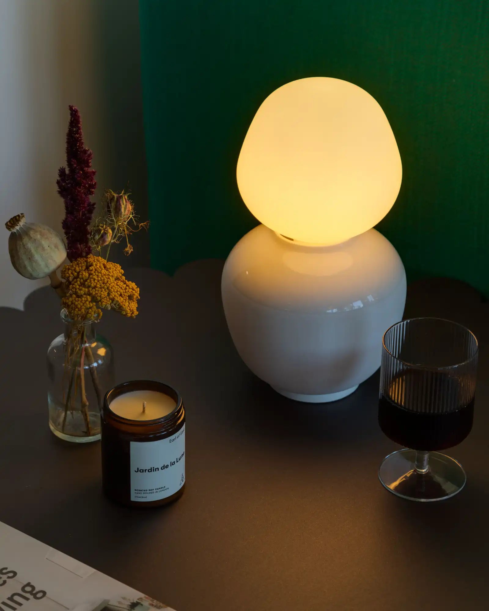 Enno Reflection Table Lamp by Tala featured within a contemporary living room| Nook Collections