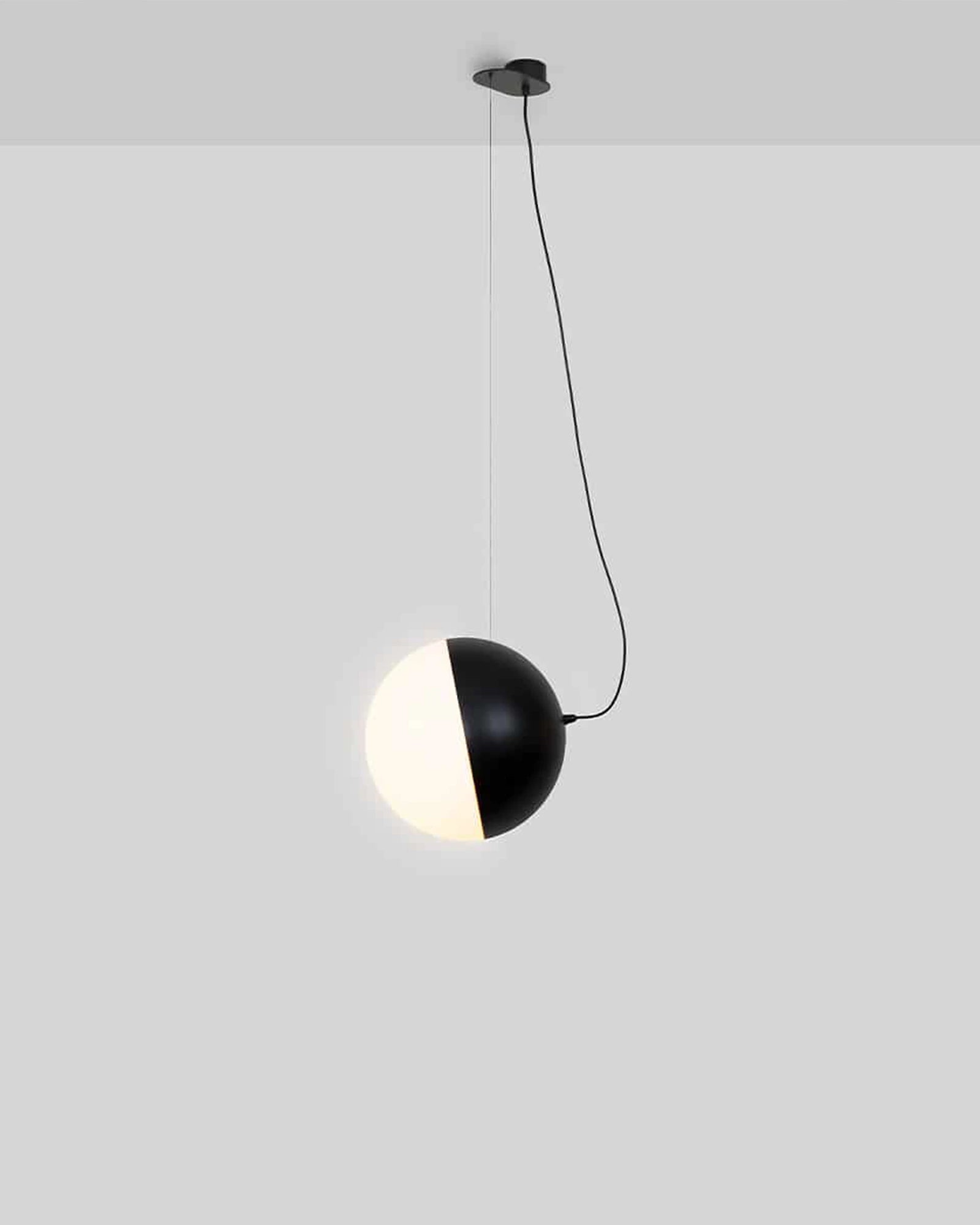 Half Pendant Light in black/medium by Milan Lighting featured at Nook Collections