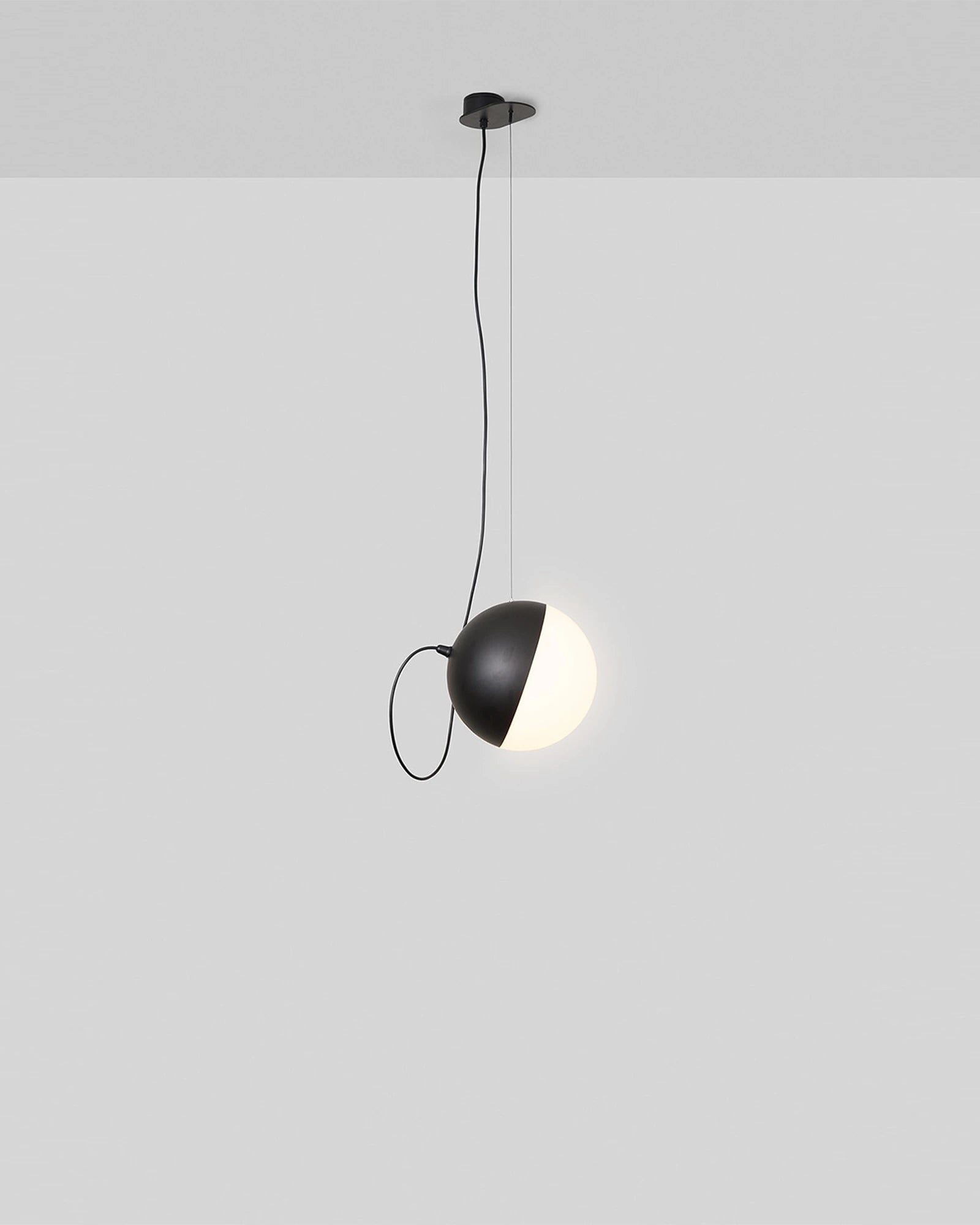 Half Pendant Light in black/small by Milan Lighting featured at Nook Collections