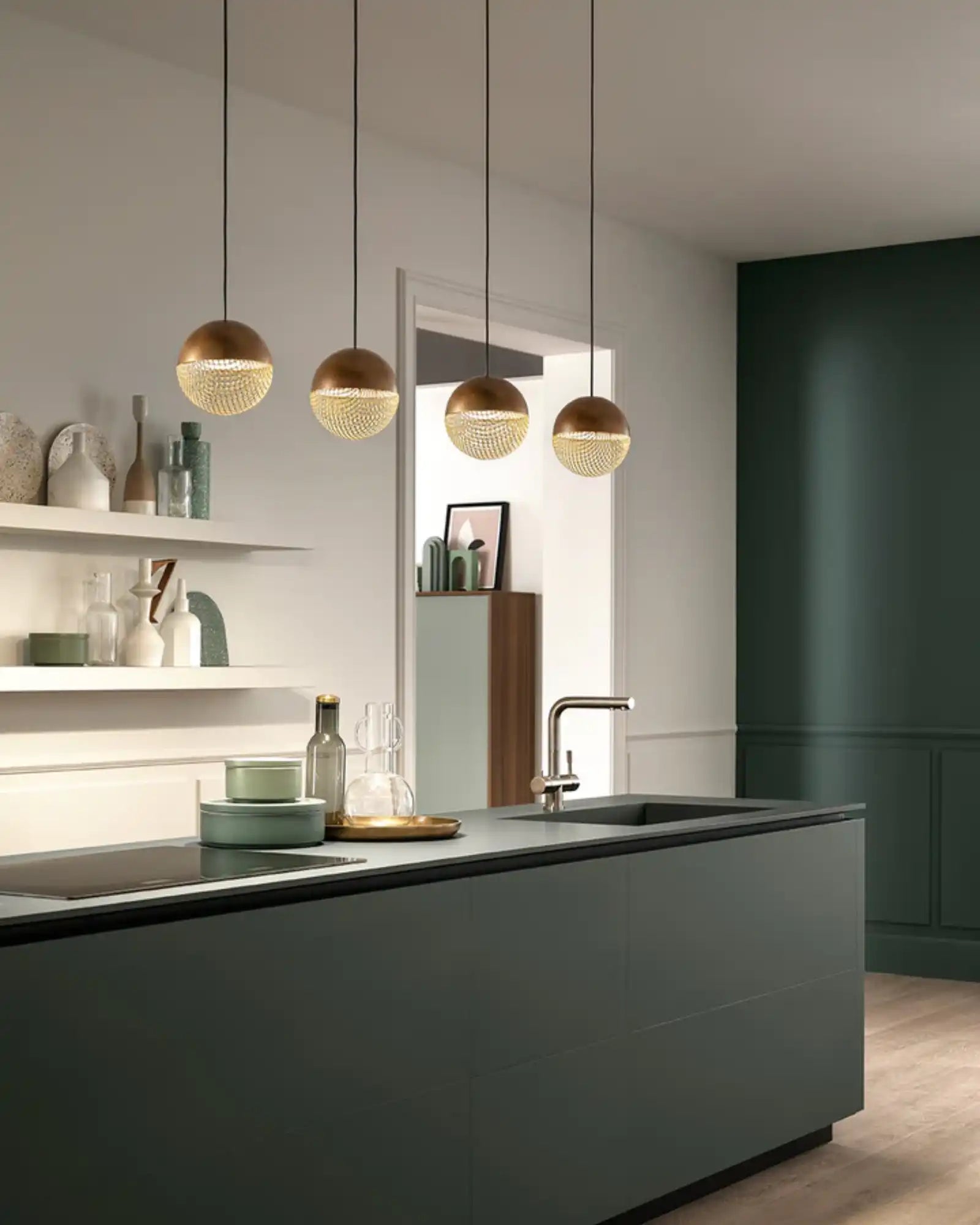 Iglu Pendant Light by Masiero Lighting featured within a contemporary kitchen | Nook Collections