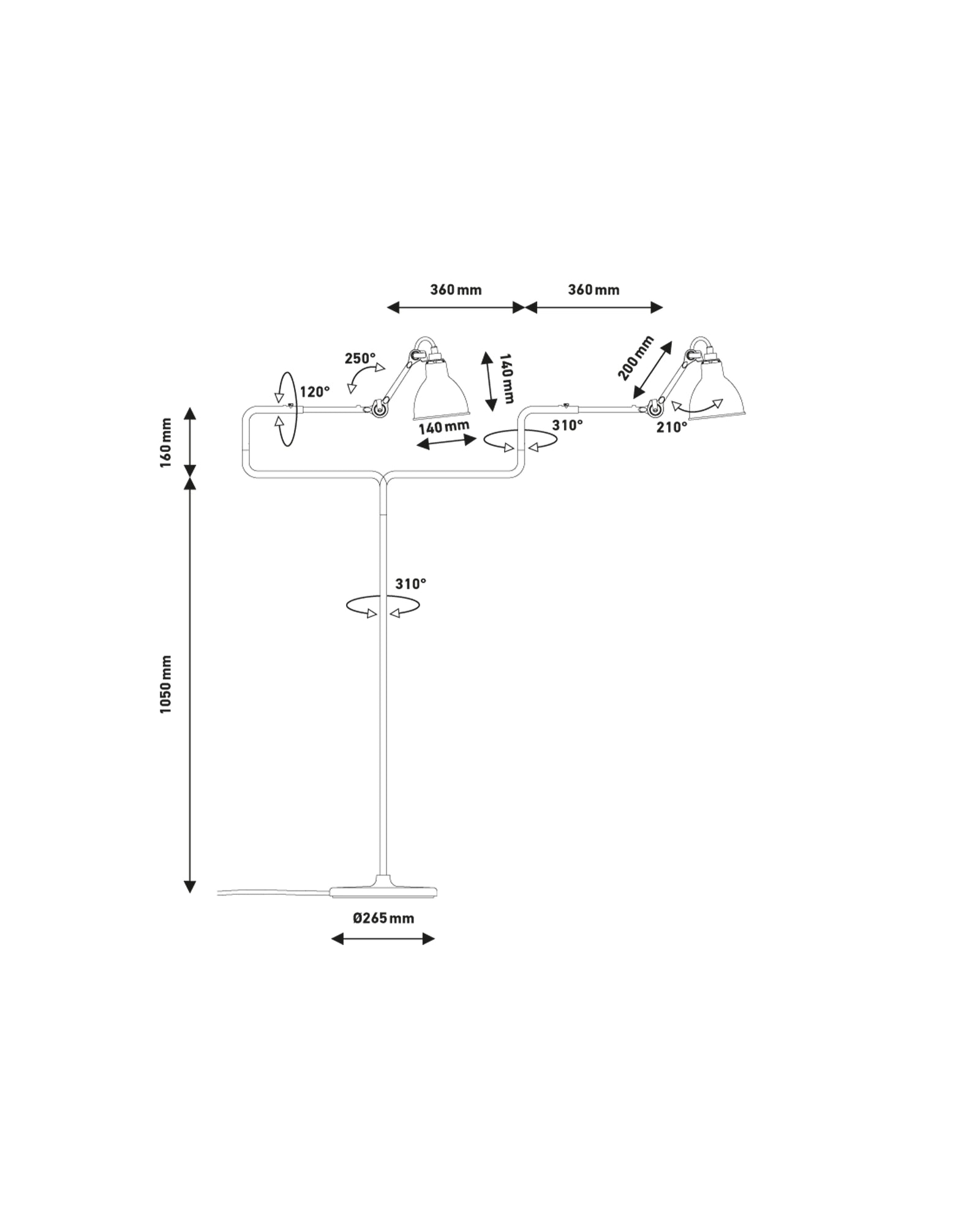 Lampe Gras N°411 Floor Lamp