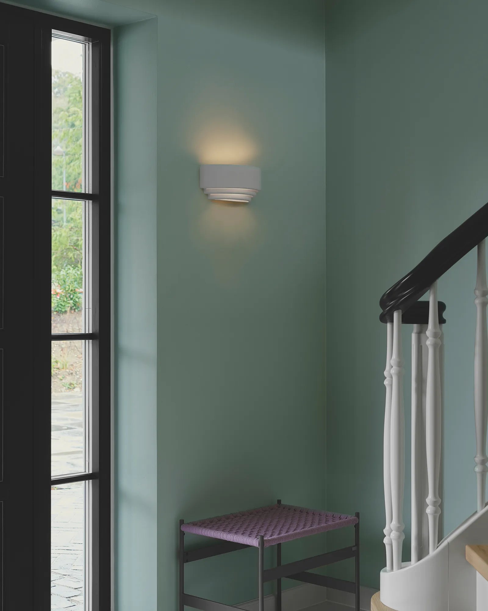 Lancio Oblong Wall Light by Nordlux Lighting featured in a stairway | Nook Collections