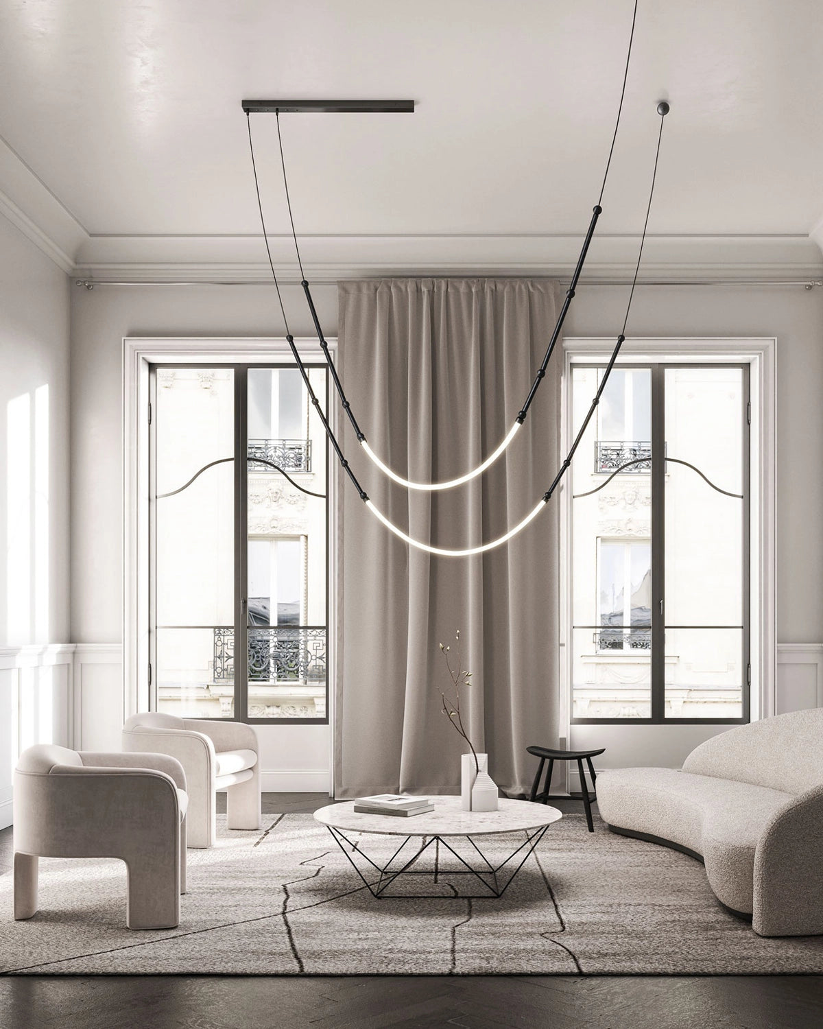 Leda Curve Pendant Light