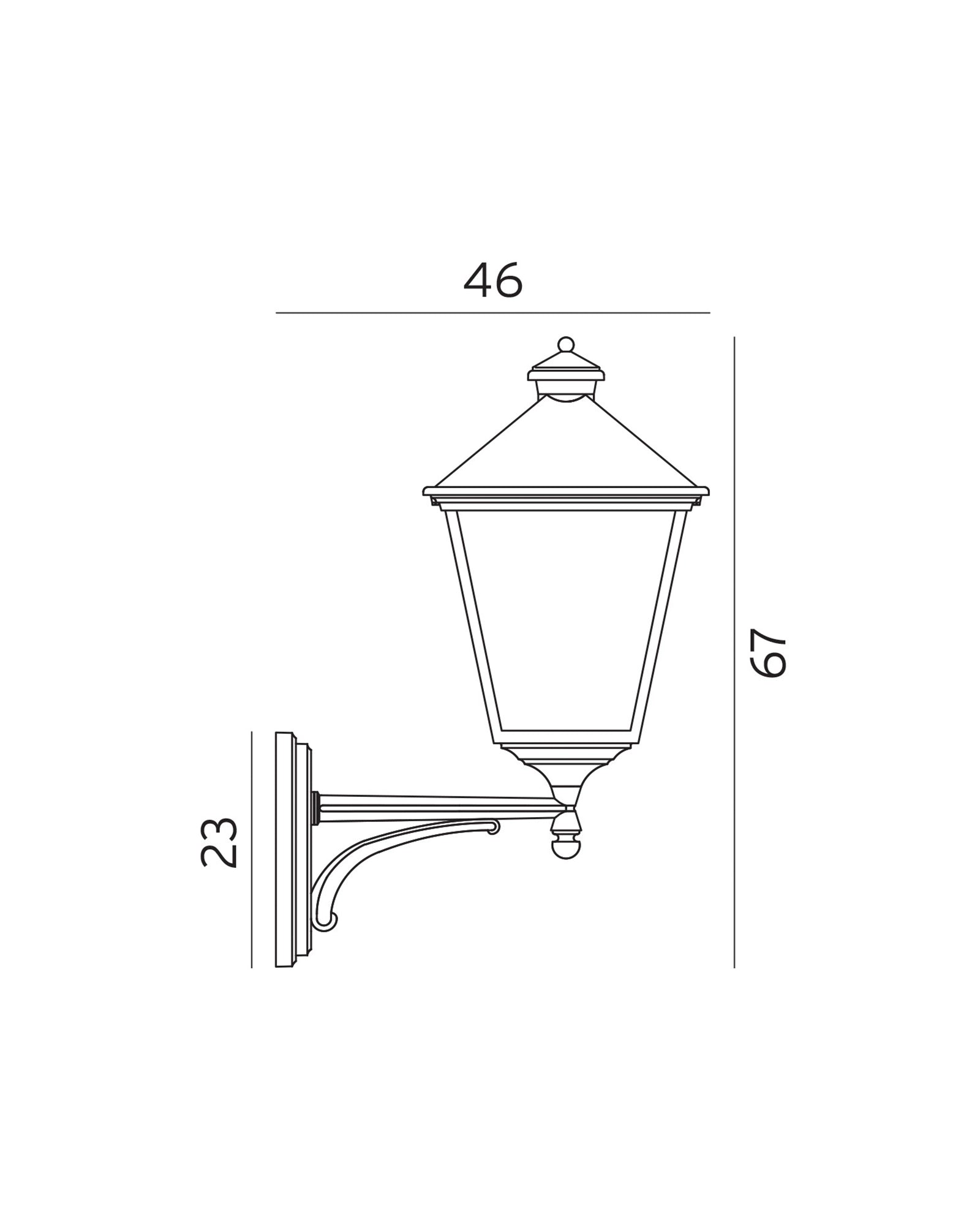 London Arm Up Wall Light