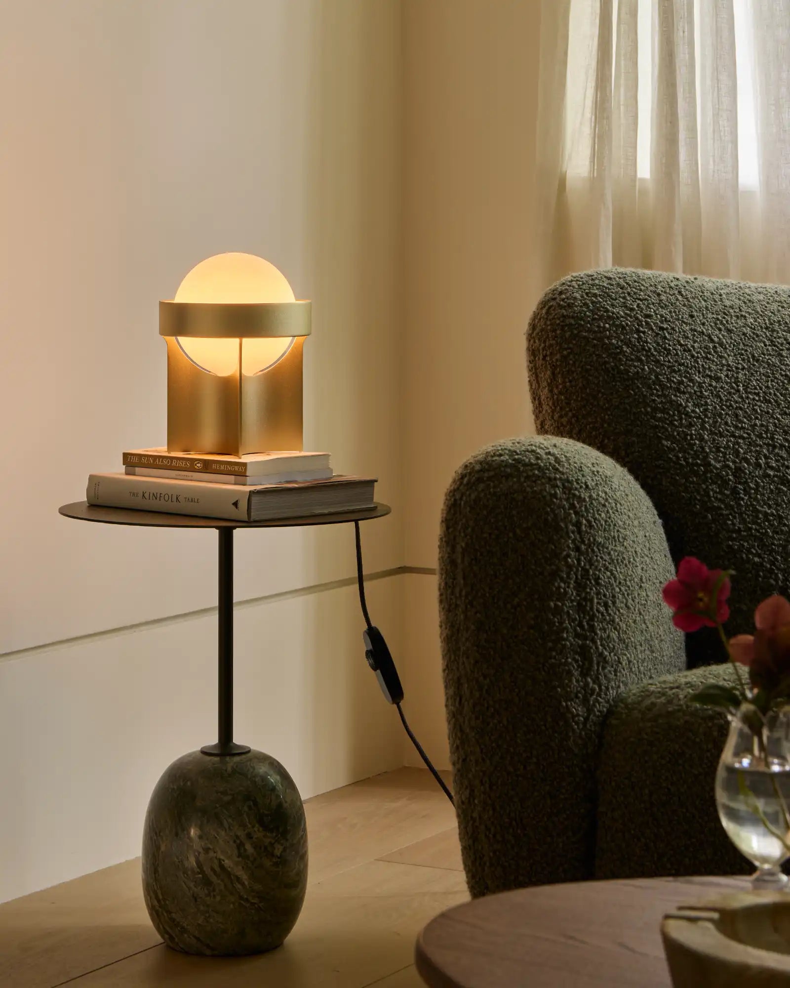 Loop Sphere Table Lamp by Tala featured within a contemporary living room | Nook Collections