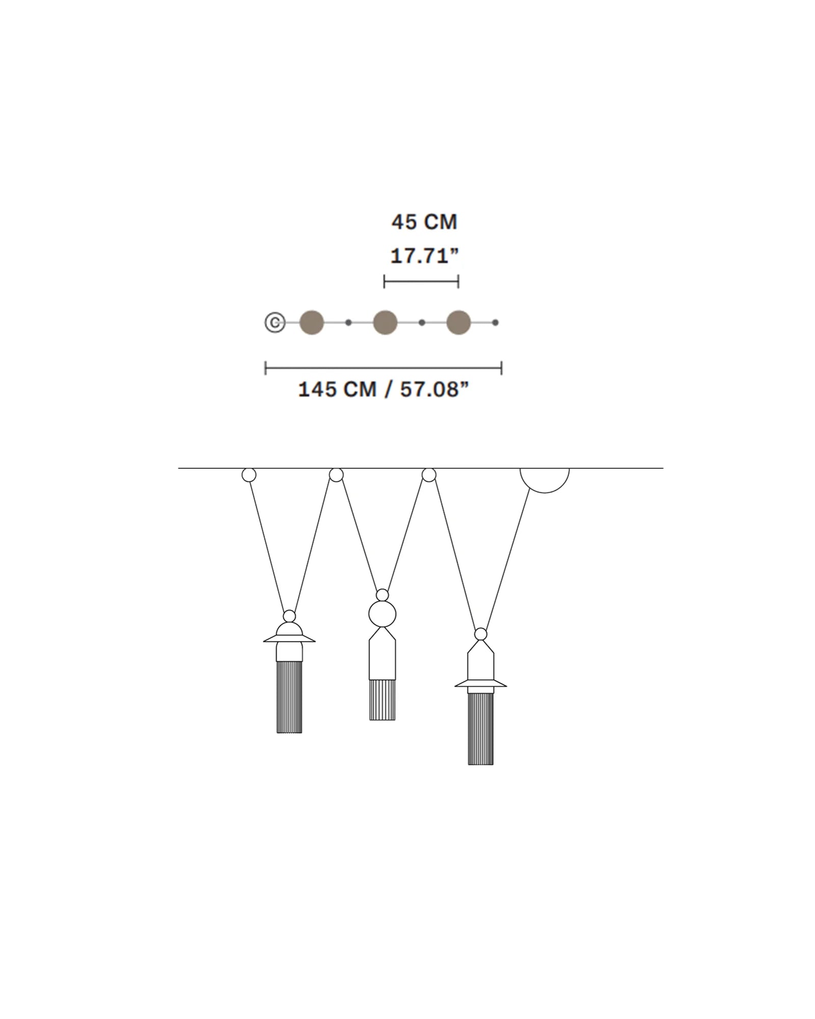 Nappe 3lt Linear Pendant Light