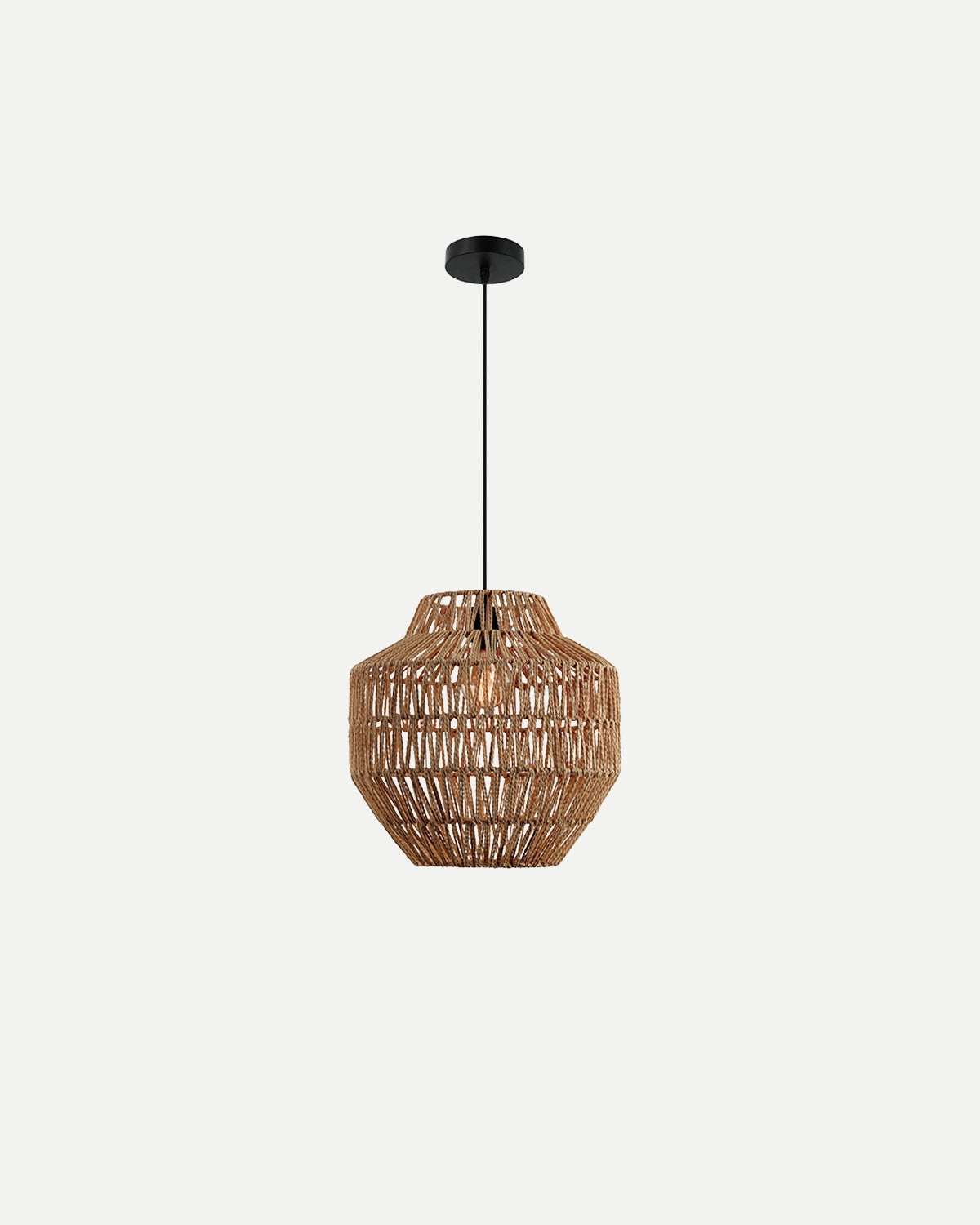 Natural Bamboo Pendant Light - Paper Rope Brown