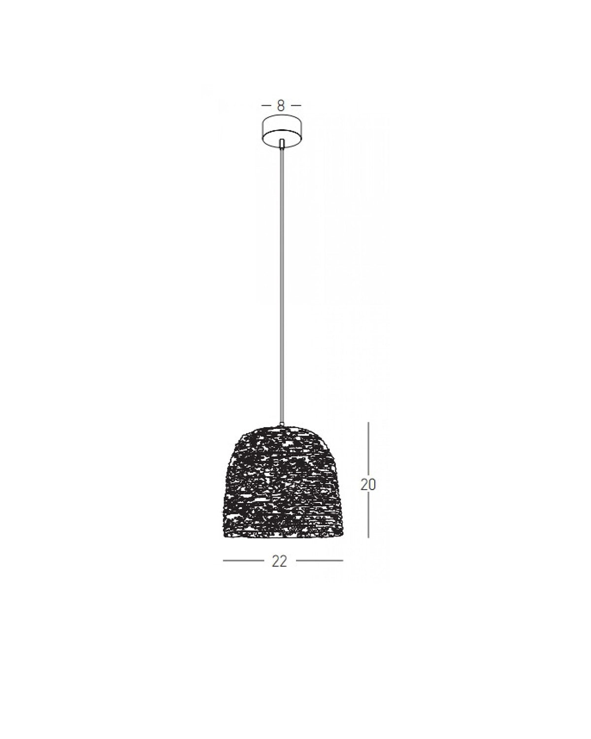 Natural Braided Wheat Pendant Light