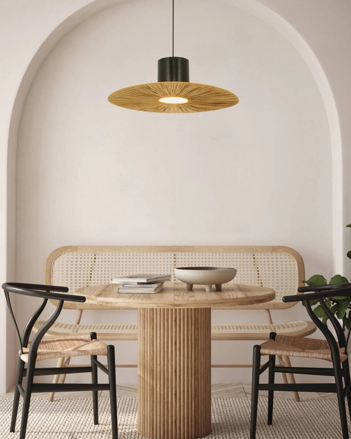 Natural Paper Pendant Light - Disc