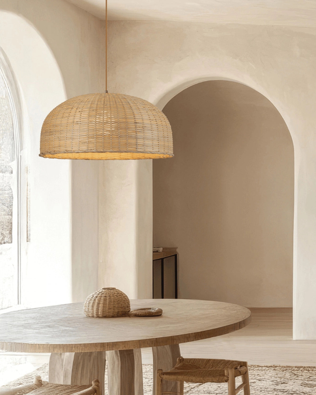 Natural Rattan Pendant Light - Bowl
