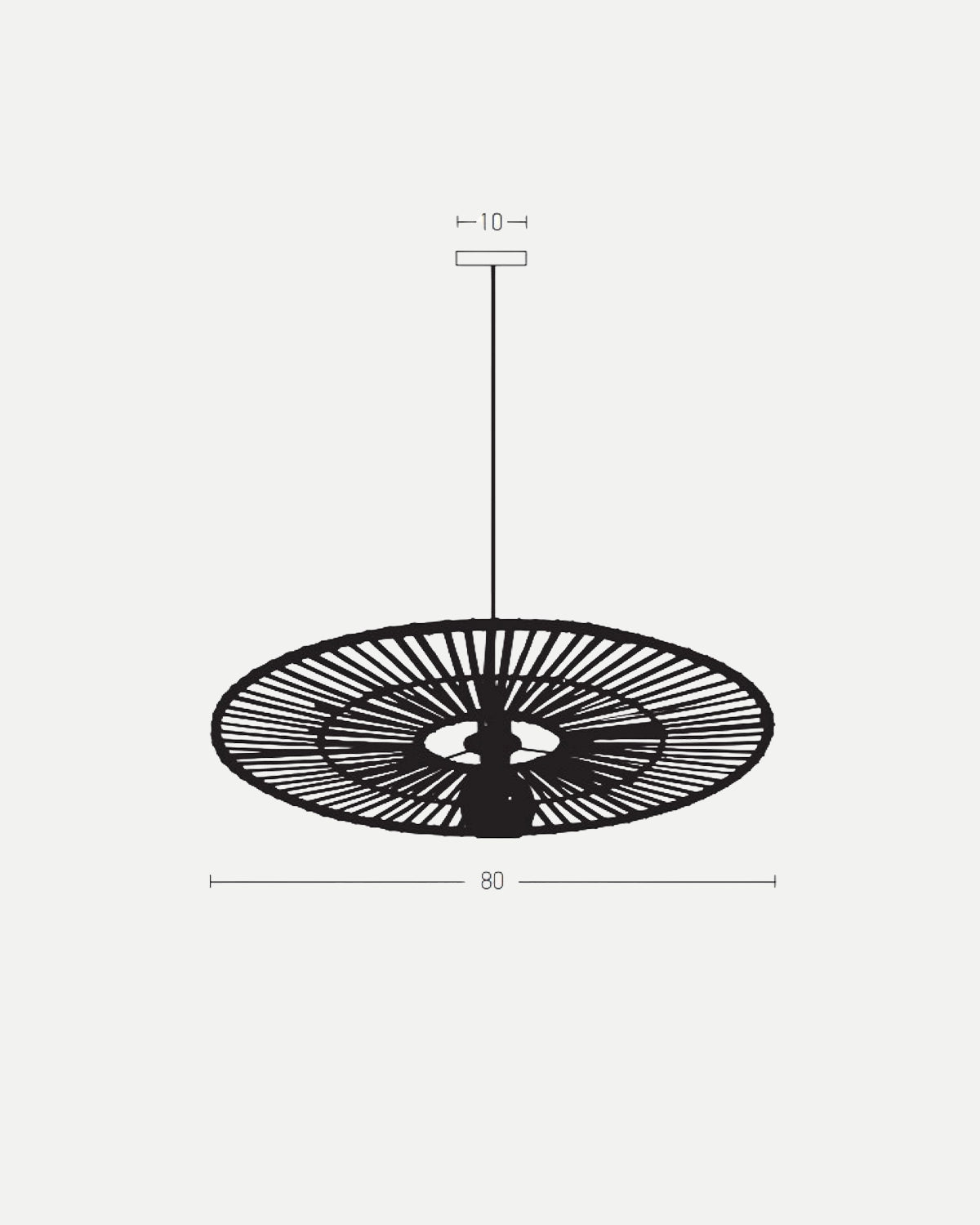 Natural Bamboo Pendant Light - White