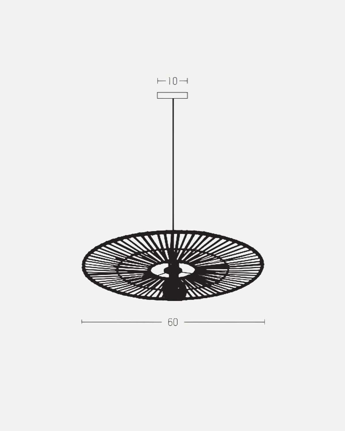 Natural Bamboo Pendant Light - Black