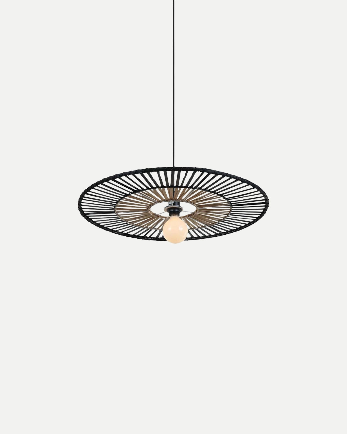 Natural Bamboo Pendant Light - Black