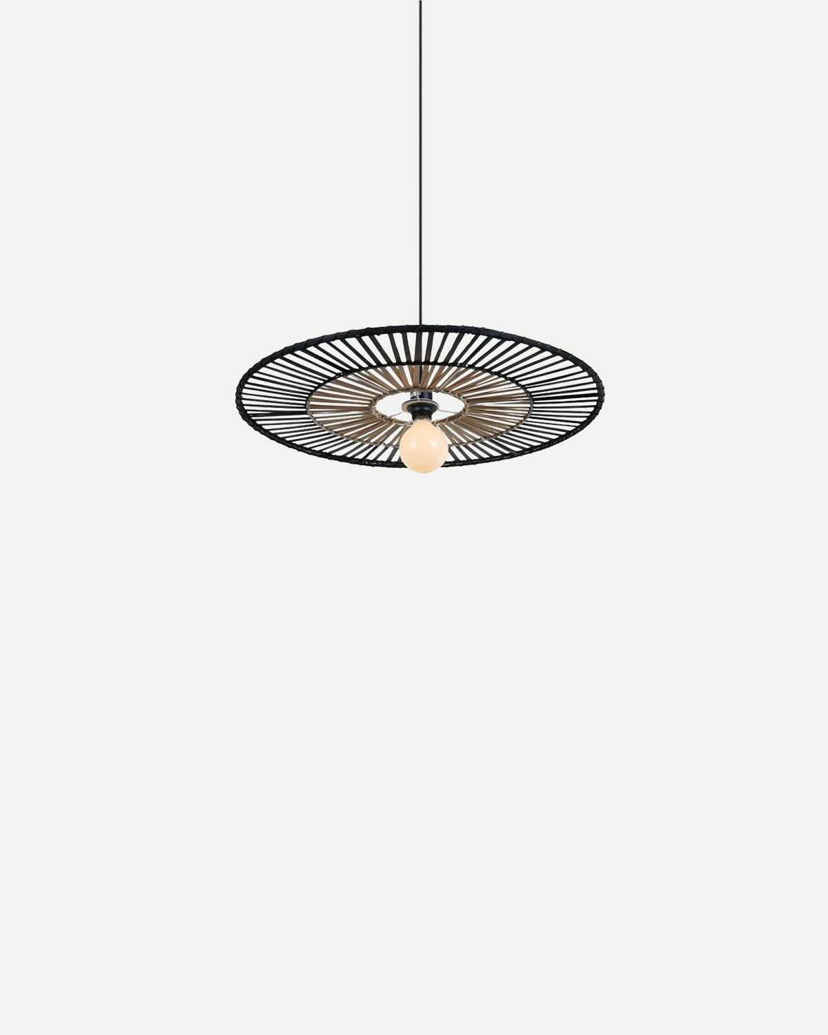 Natural Bamboo Pendant Light - Black