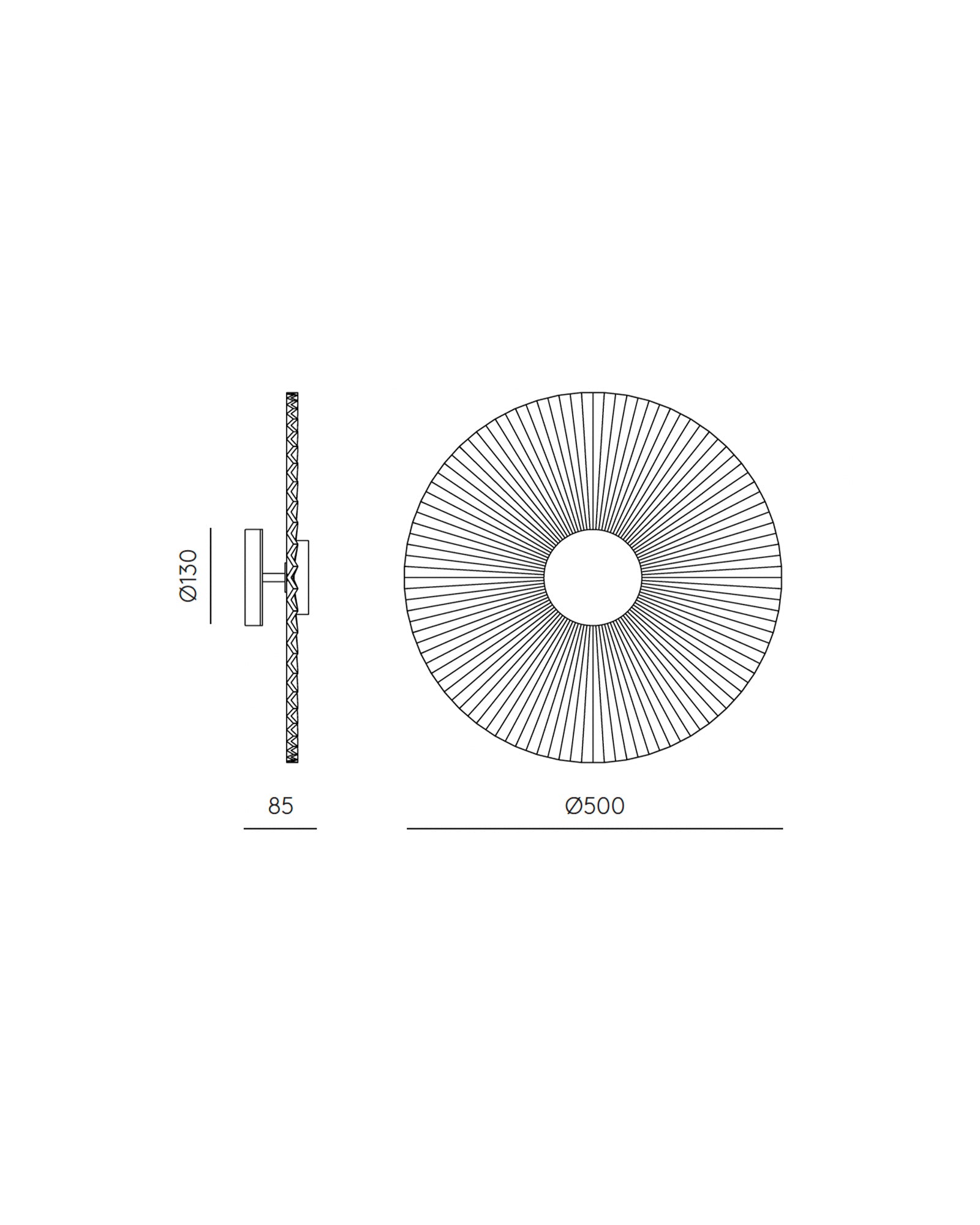 Osion contemporary wavy circular shade with metal detail wall light sizes