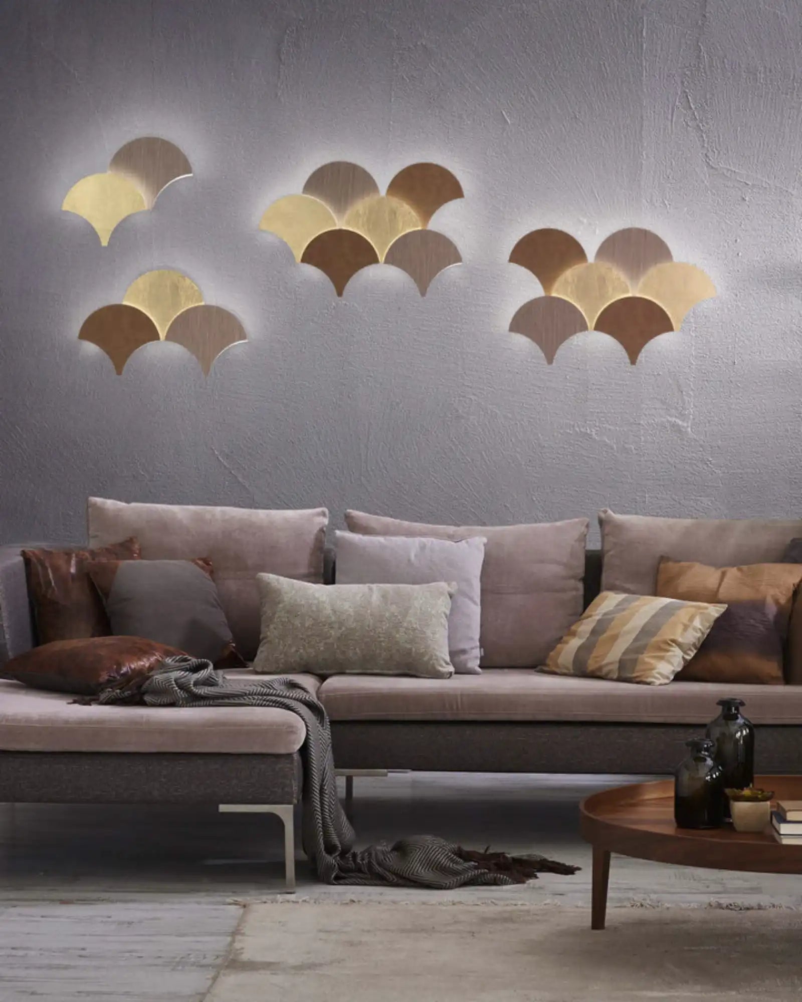 Palm Wall Light by Masiero Lighting featured within a contemporary living room | Nook Collections