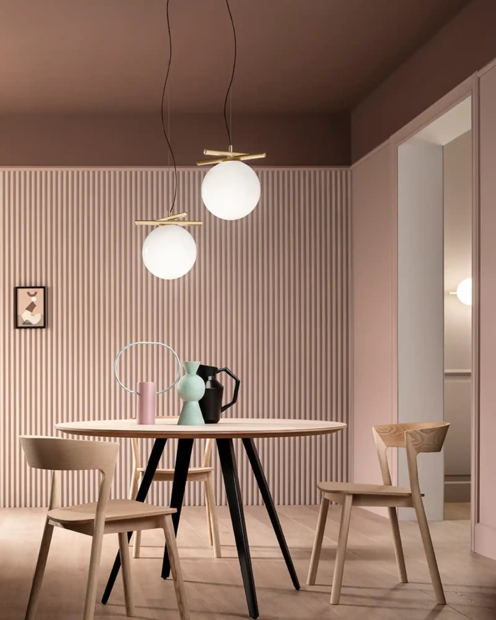 Posy Pendant Light by Masiero Lighting featured within a scandinavian dining | Nook Collections