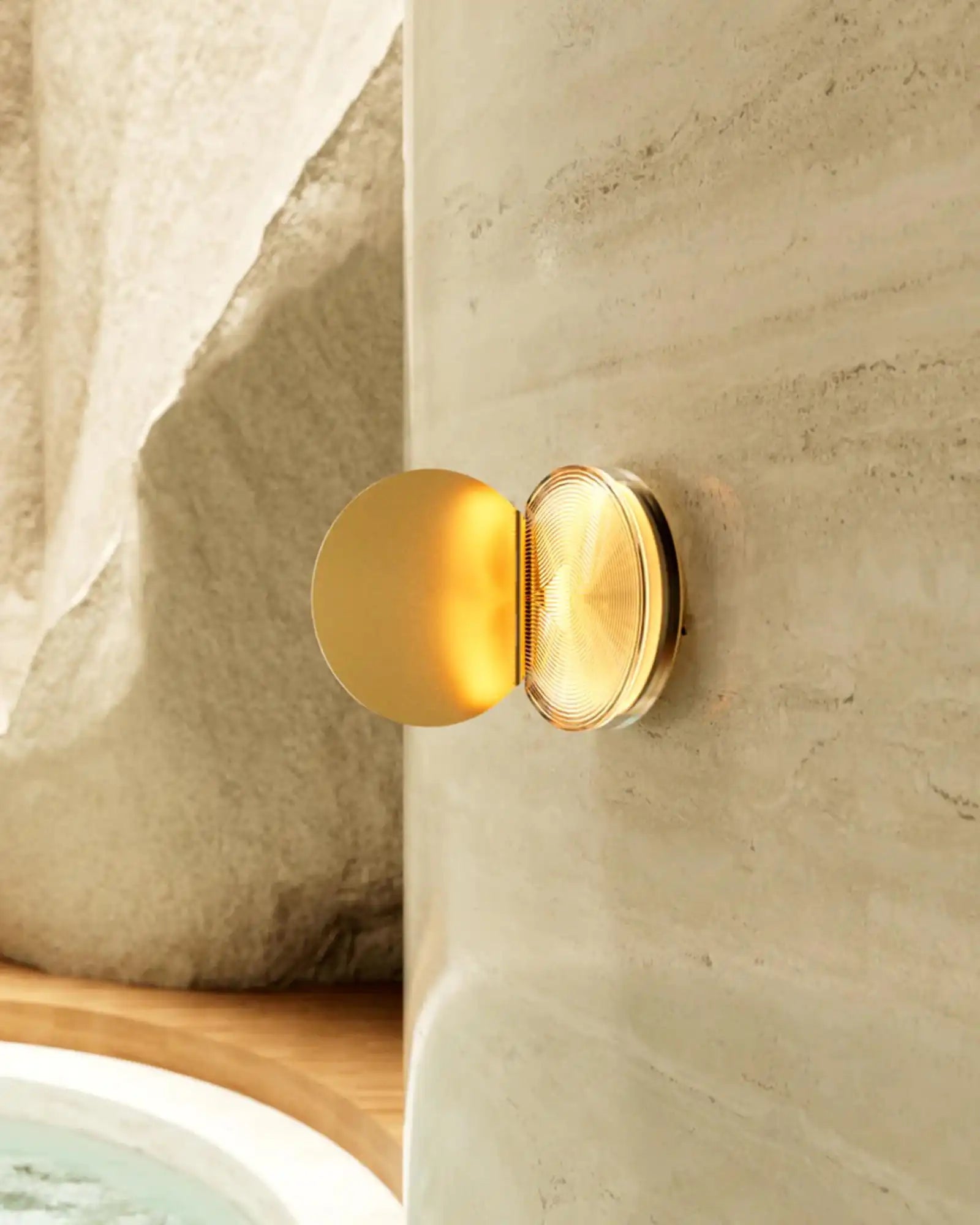 Poudrier Wall Light by DCW Editions featured within a contemporary bathroom | Nook Collections