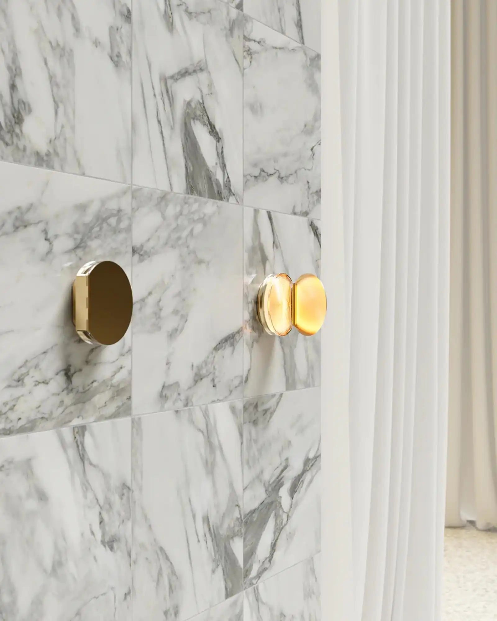 Poudrier Wall Light by DCW Editions featured within a contemporary bathroom | Nook Collections