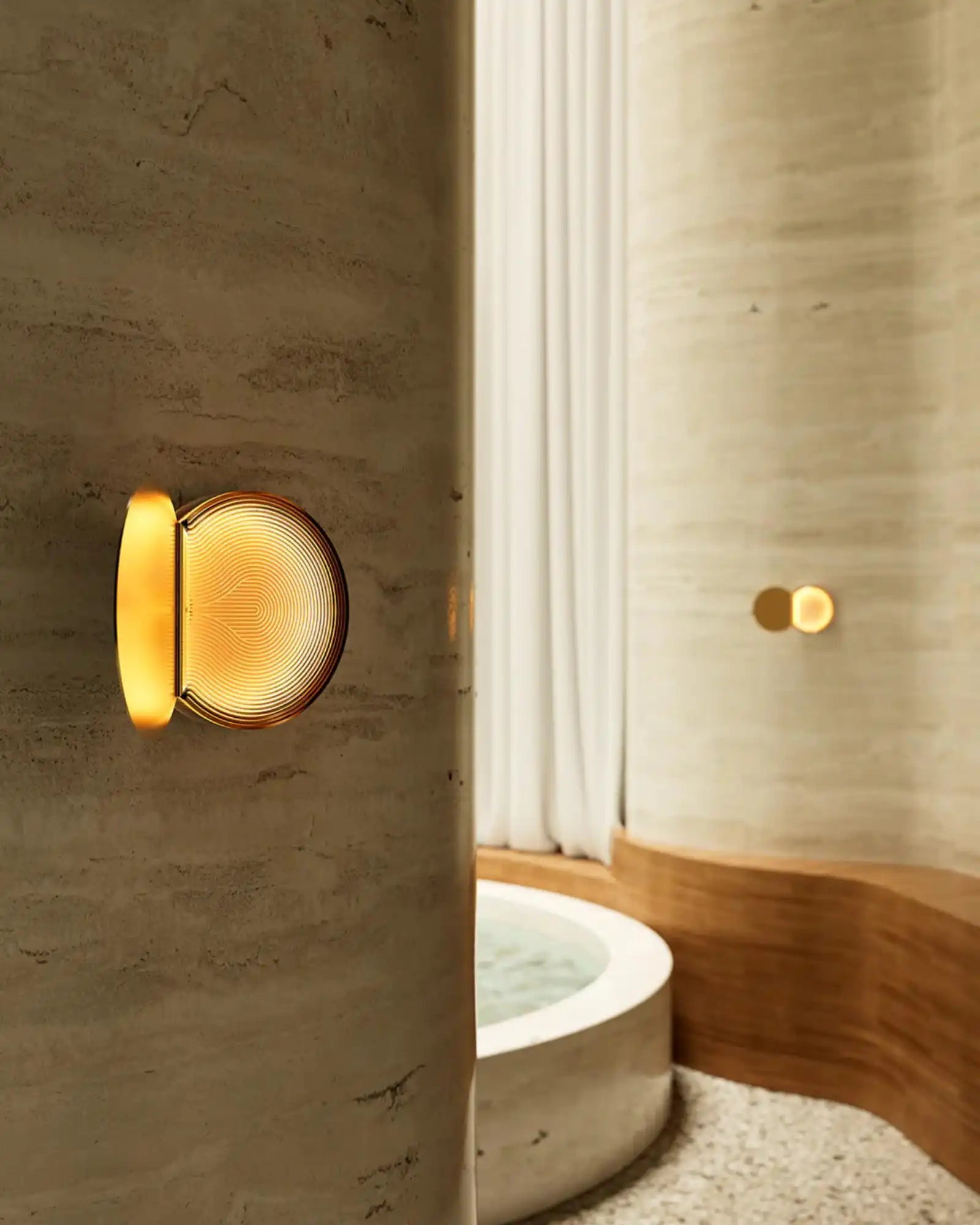 Poudrier Wall Light by DCW Editions featured within a contemporary bathroom | Nook Collections