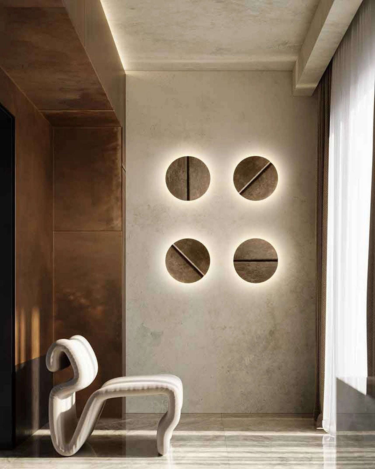 Split Round Wall Light