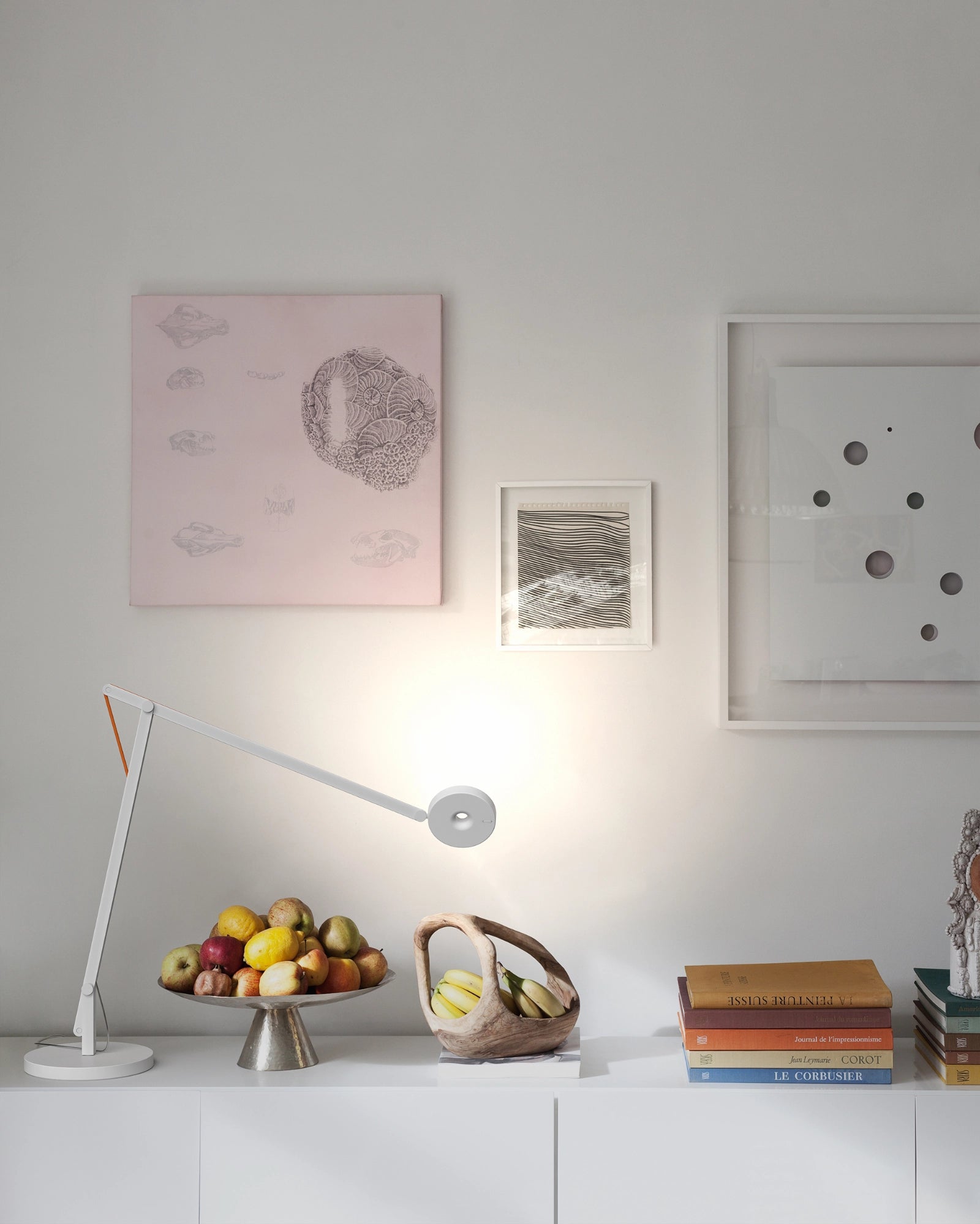 String T1 Table Lamp by Rotaliana featured in a modern contemporary living room | Nook Collections