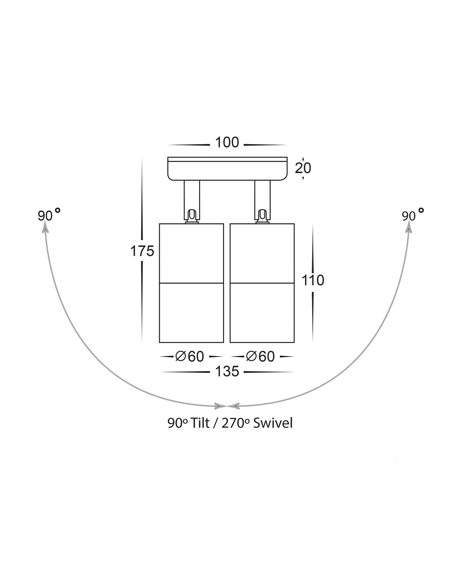 Tivah Double Adjustable Wall Light