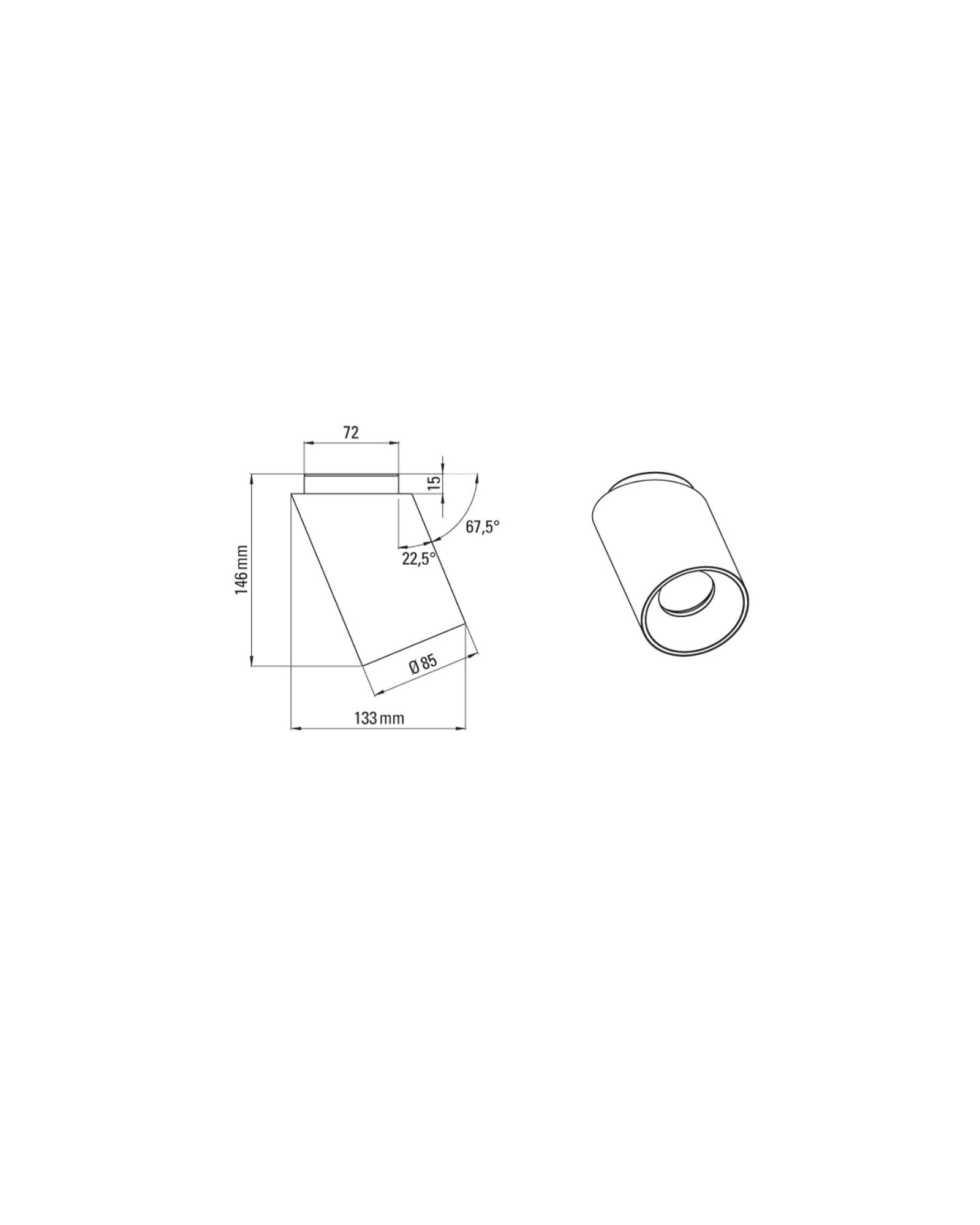 Tobo Angled Ceiling Light