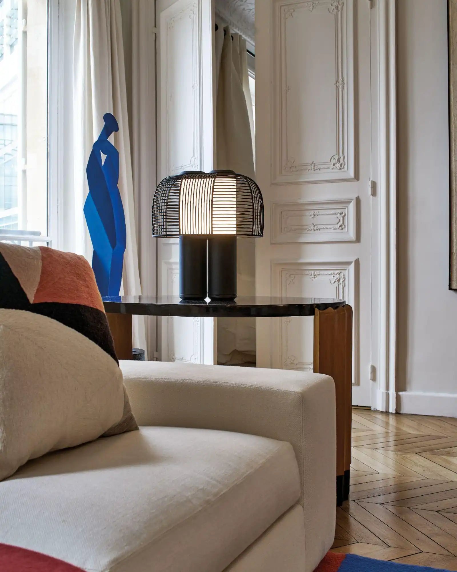 Yasuke Table Lamp by DCW Editions featured within a contemporary living room | Nook Collections