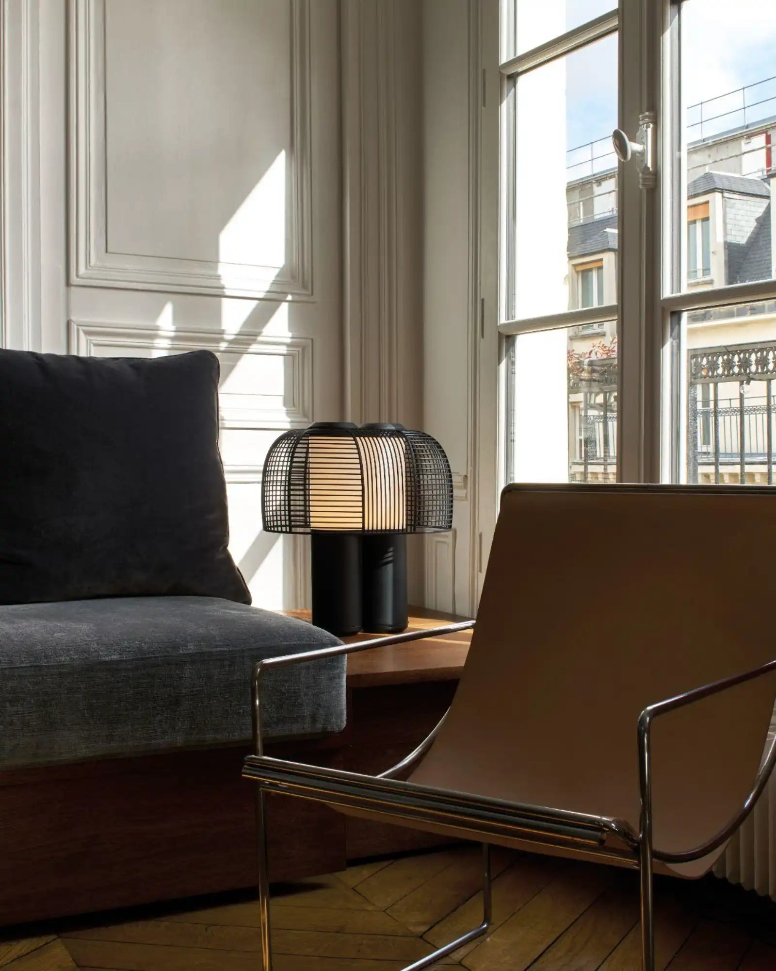 Yasuke Table Lamp by DCW Editions featured within a contemporary living room | Nook Collections