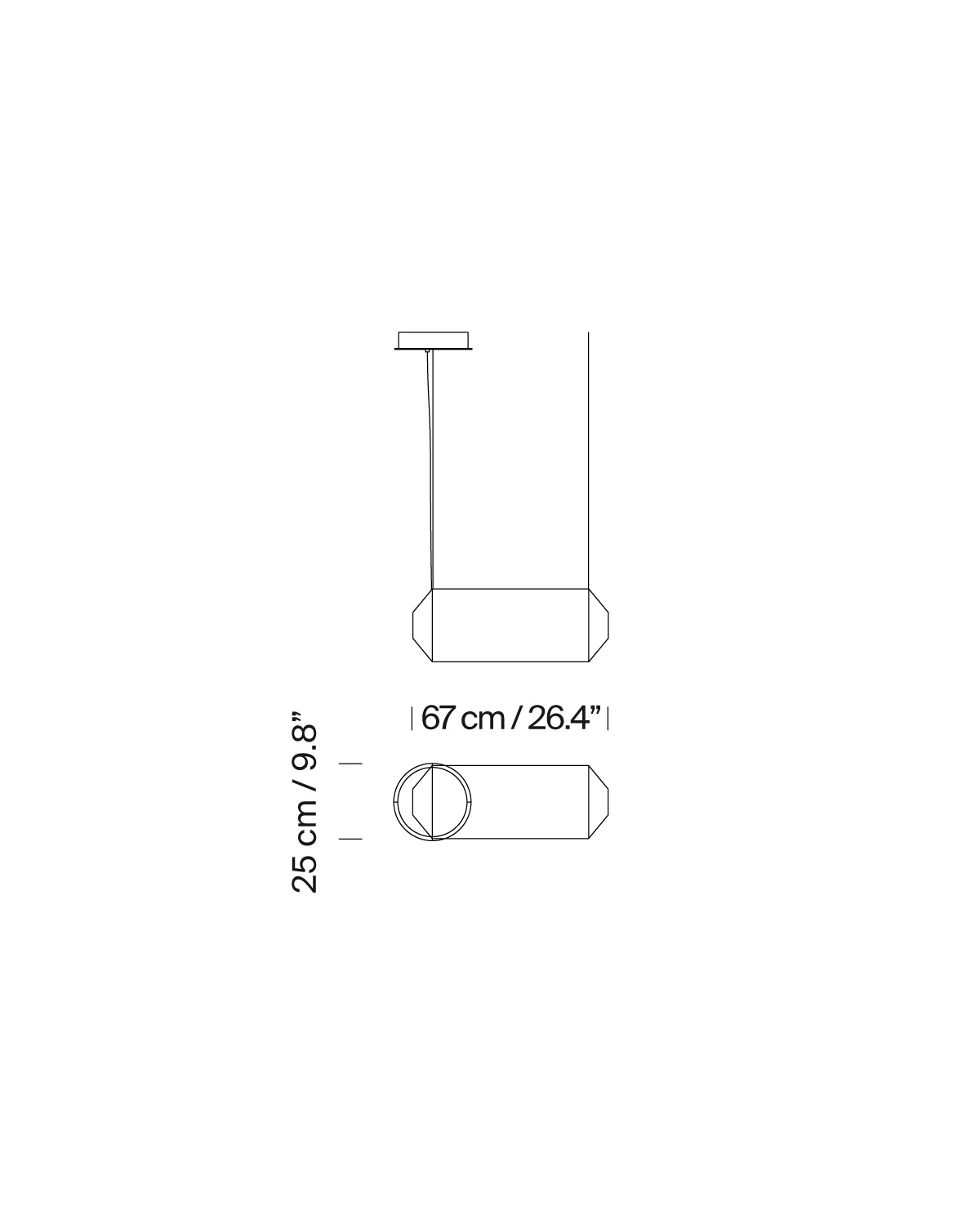 Tekiò Horizontal Pendant Light