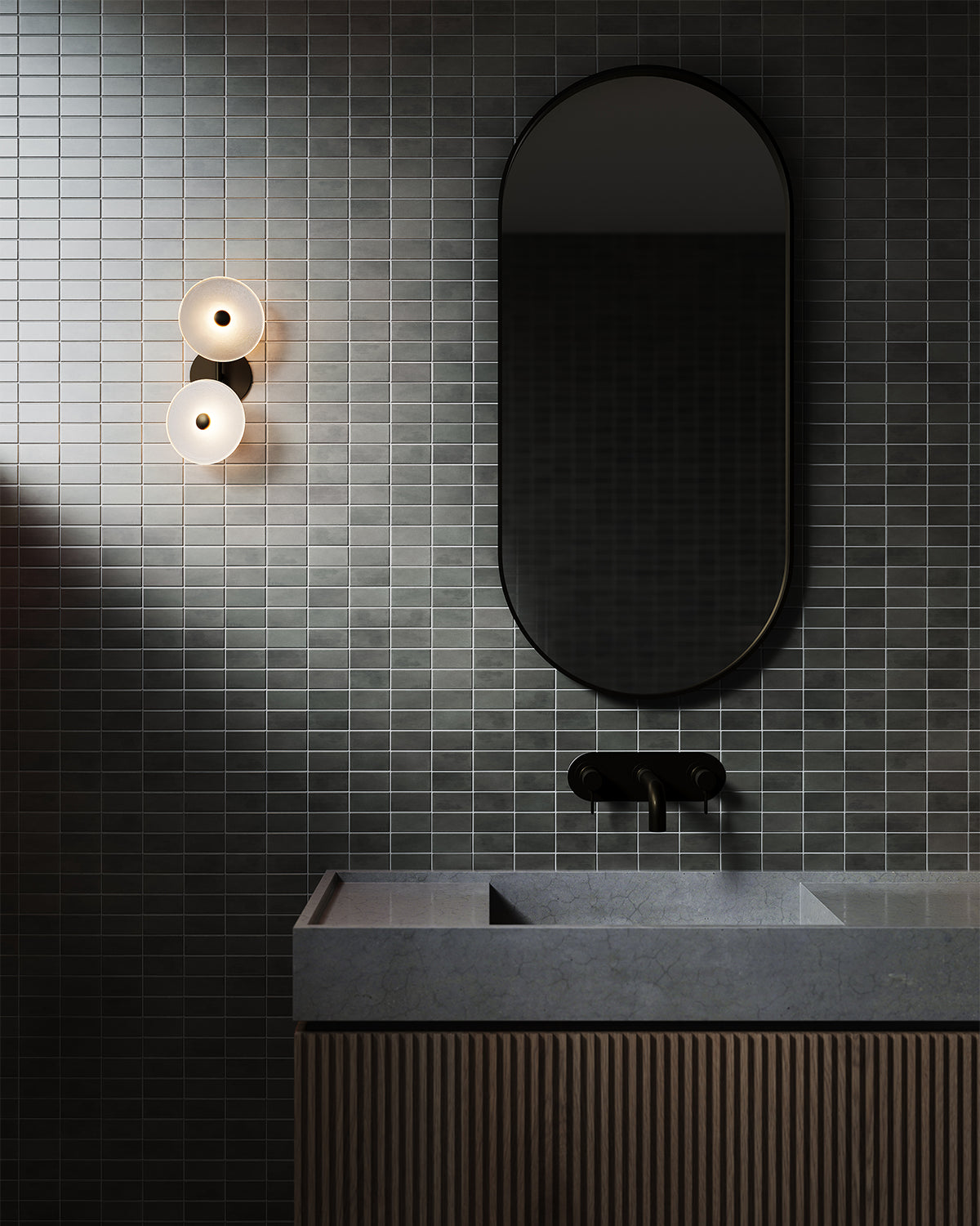 Coral Duo Rod Off Centred Wall Light