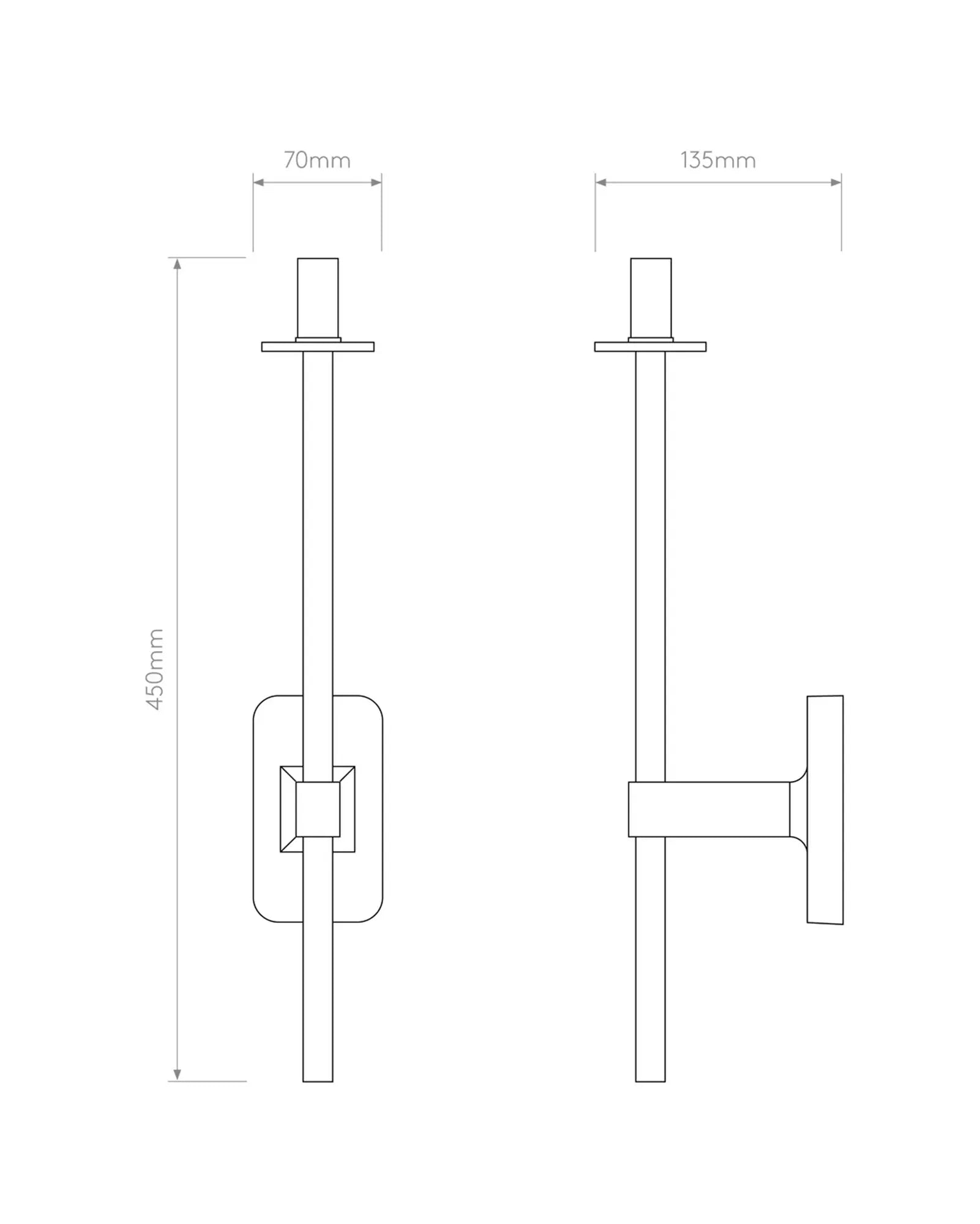 Tacoma single orb wall light sizes