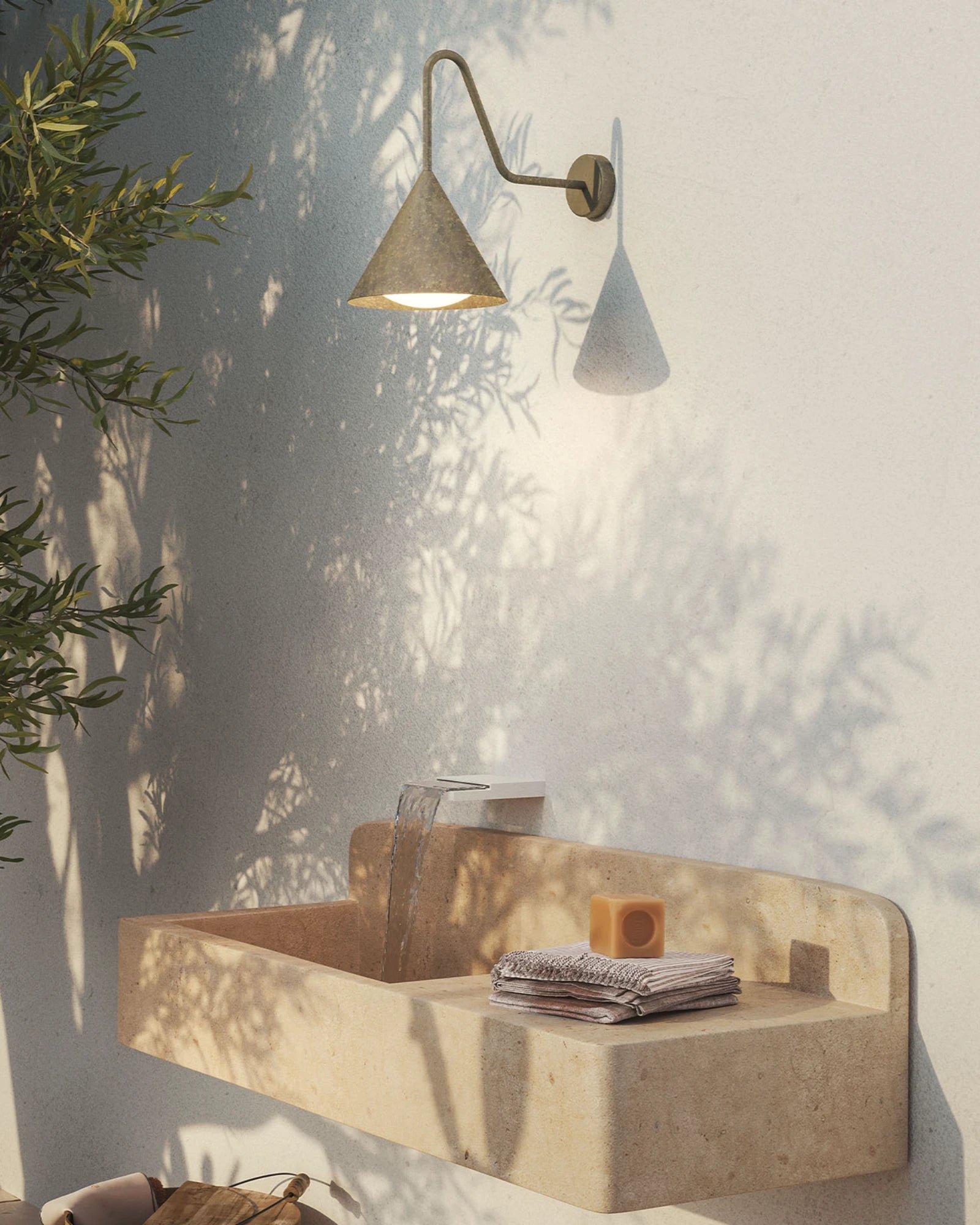 Cone Gooseneck Outdoor Wall Light