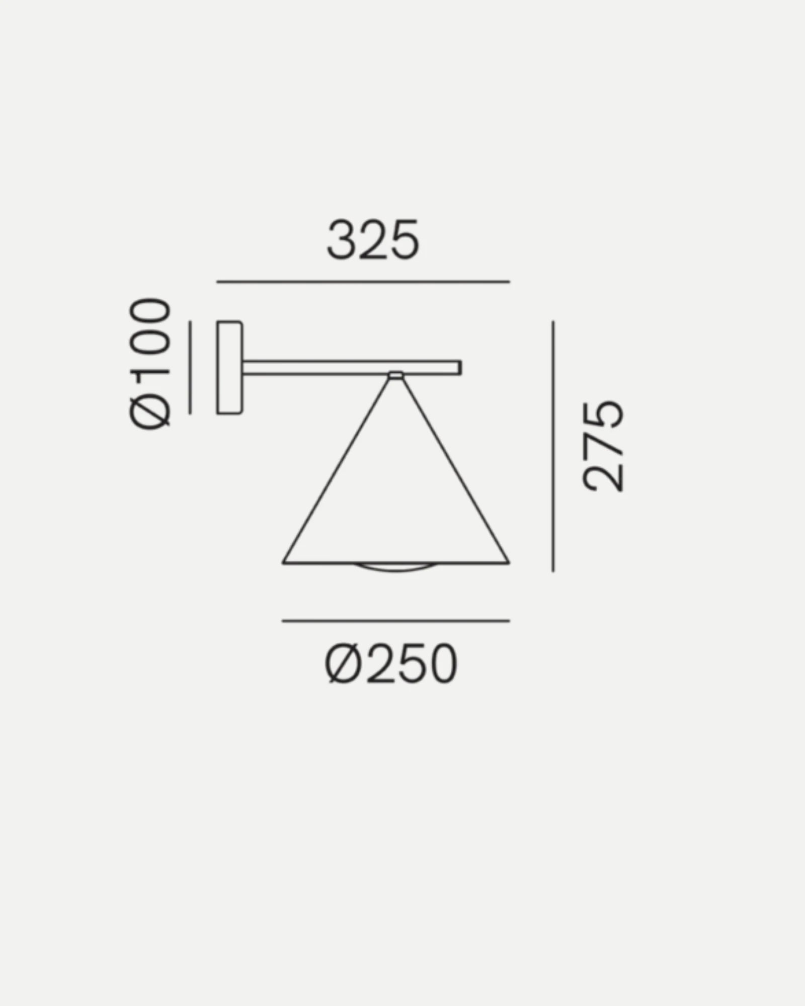 Cone Straight Arm Outdoor Wall Light