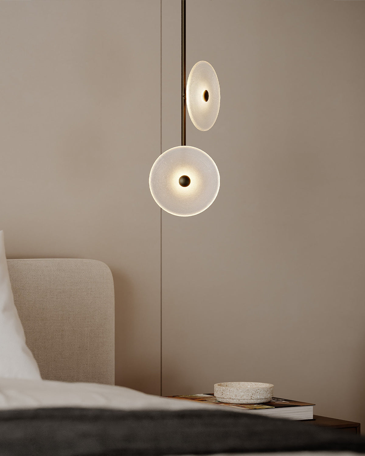 Coral Double Off Centred Fixed Pendant Light