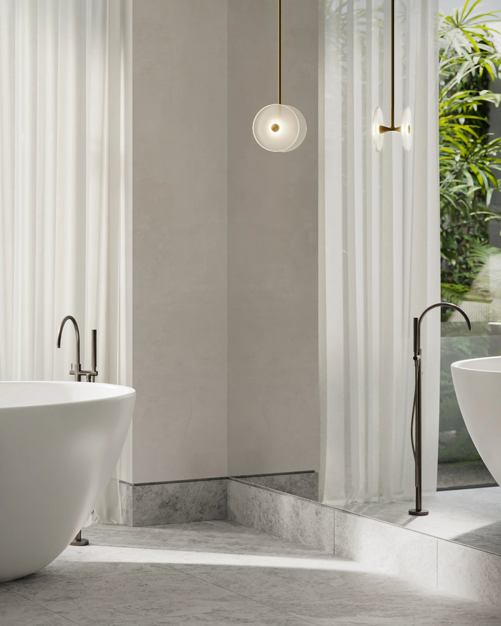 Coral Duo Rod Pendant Light