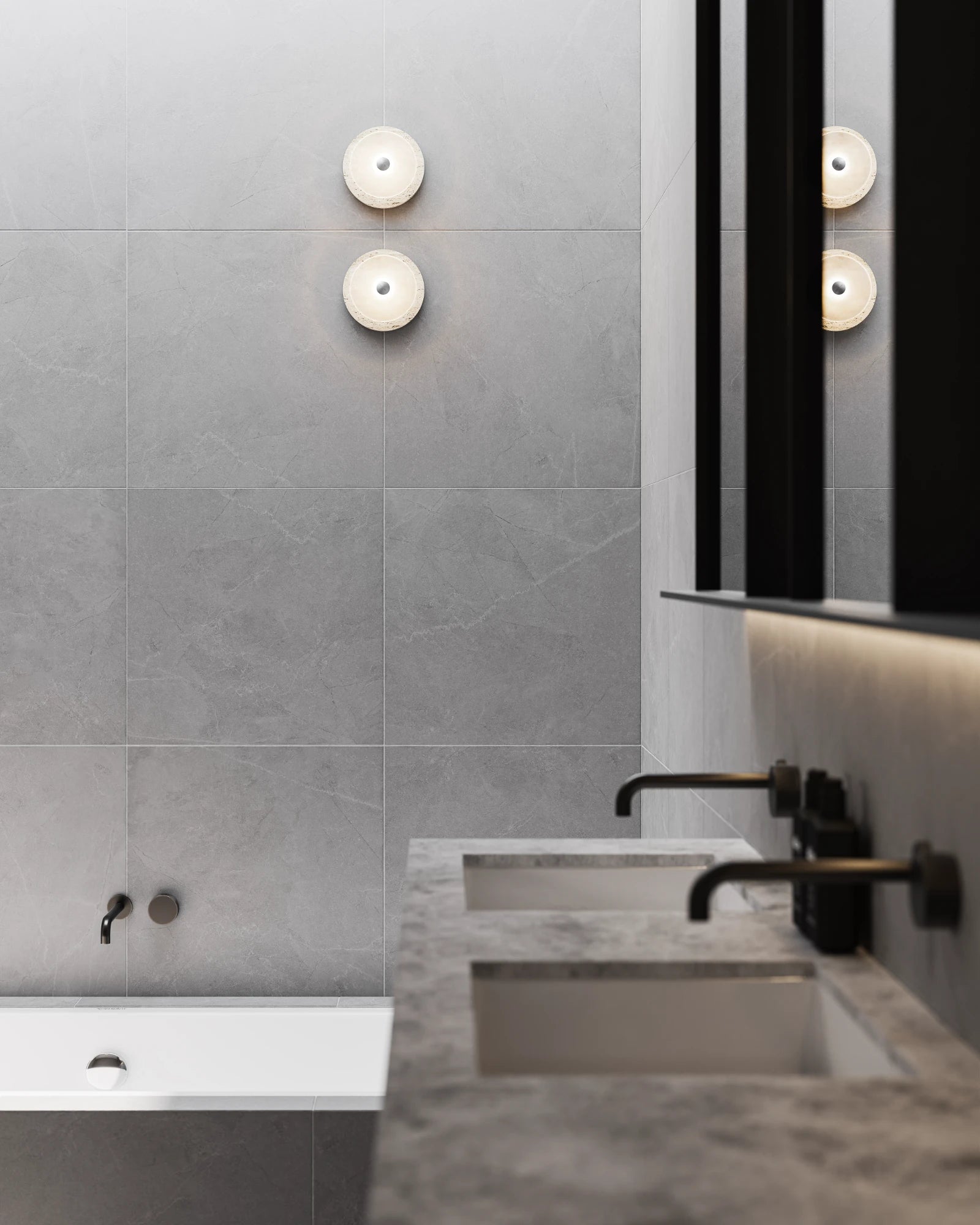 Coral Travertine Frosted Wall Light